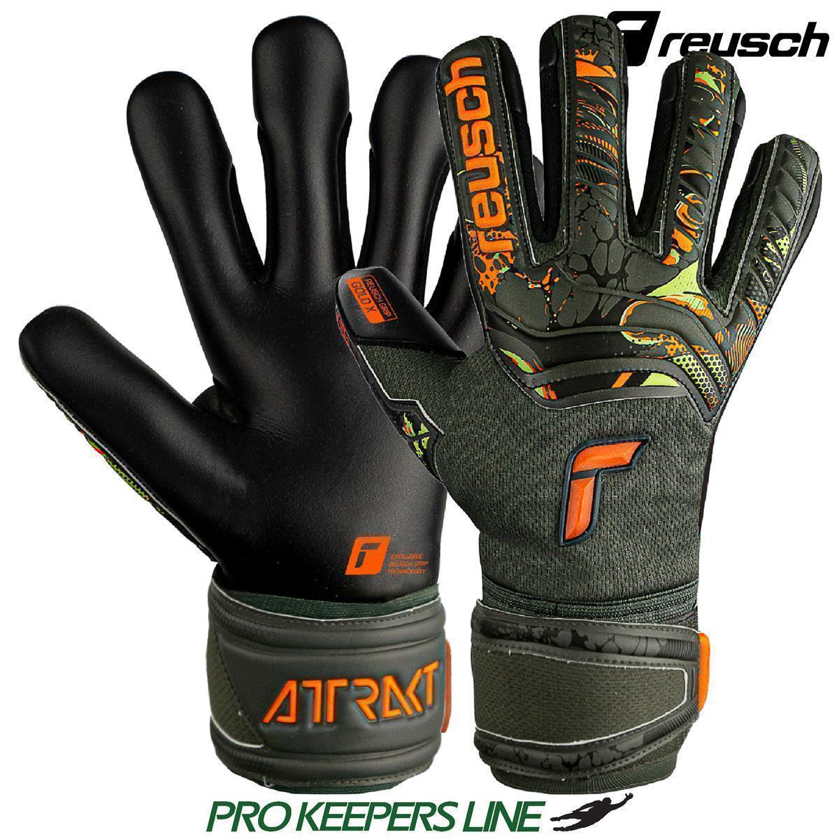 REUSCH ATTRAKT GOLD X JUNIOR DESERT GREEN/SHOCKING ORANGE