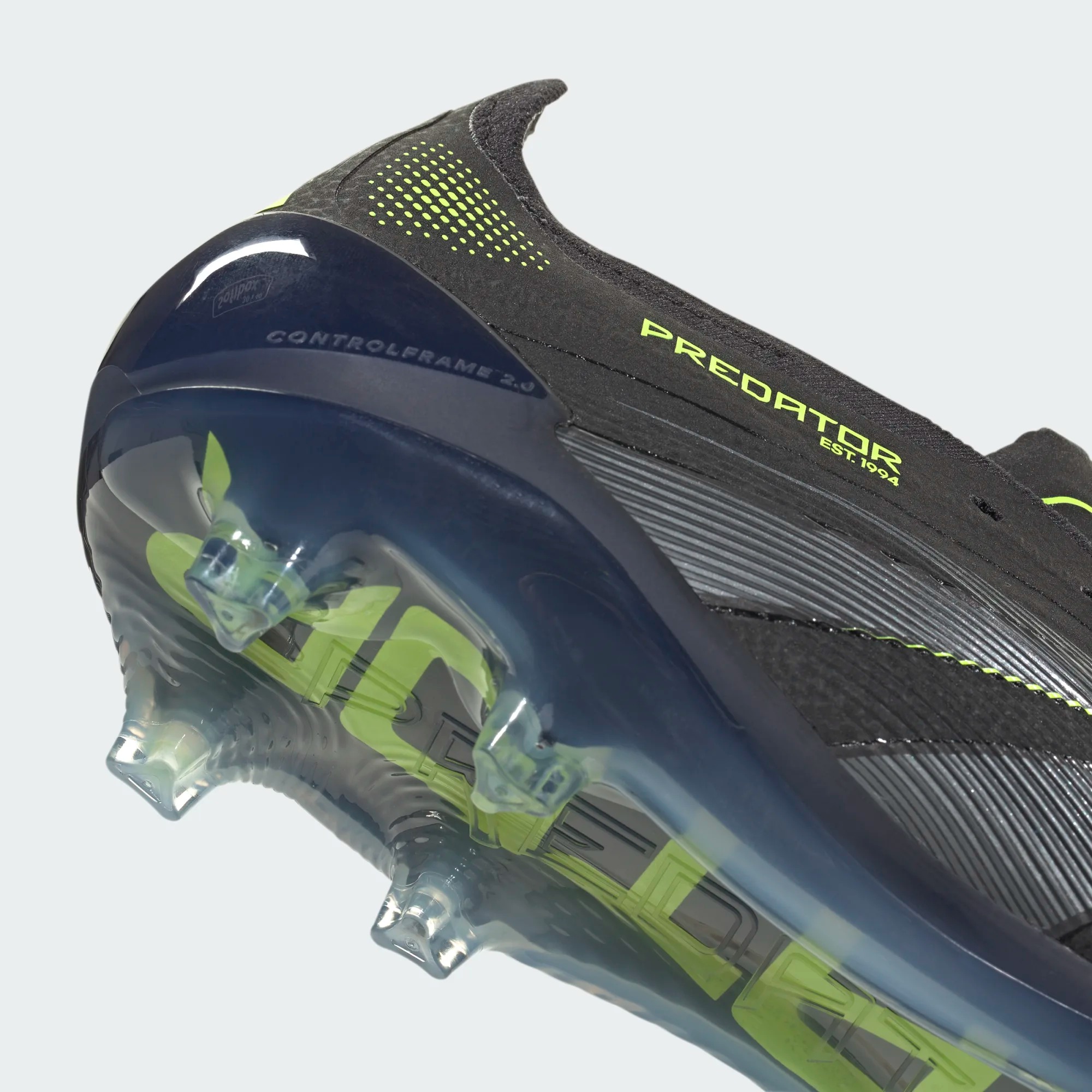ADIDAS PREDATOR ELITE FG BLACK/CARBON/LUCID LEMON UK 8 (US 8.5 / EU 42)