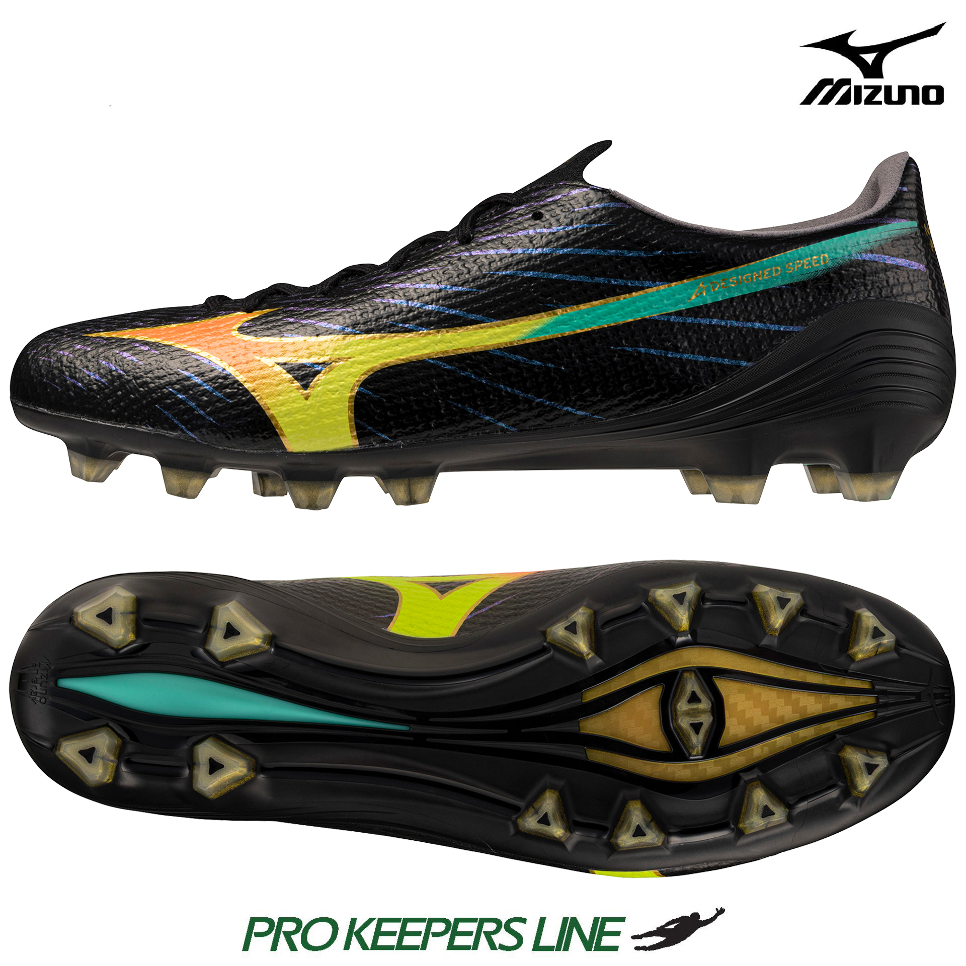 MIZUNO ALPHA III ELITE FG BLACK/LAVA ORANGE/EVENING PRIM