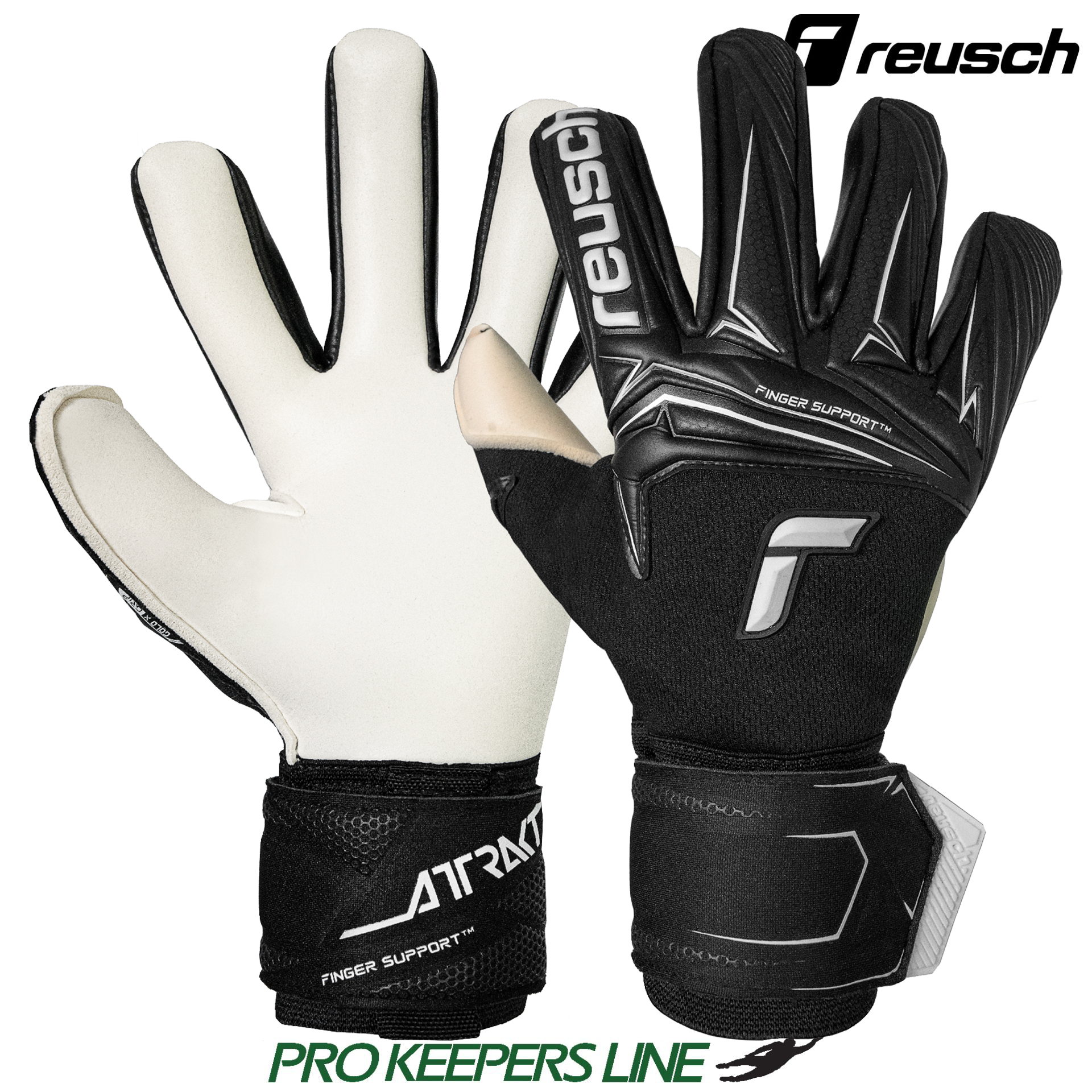 REUSCH ATTRAKT GOLD X NC FINGER SUPPORT BLACK / WHITE