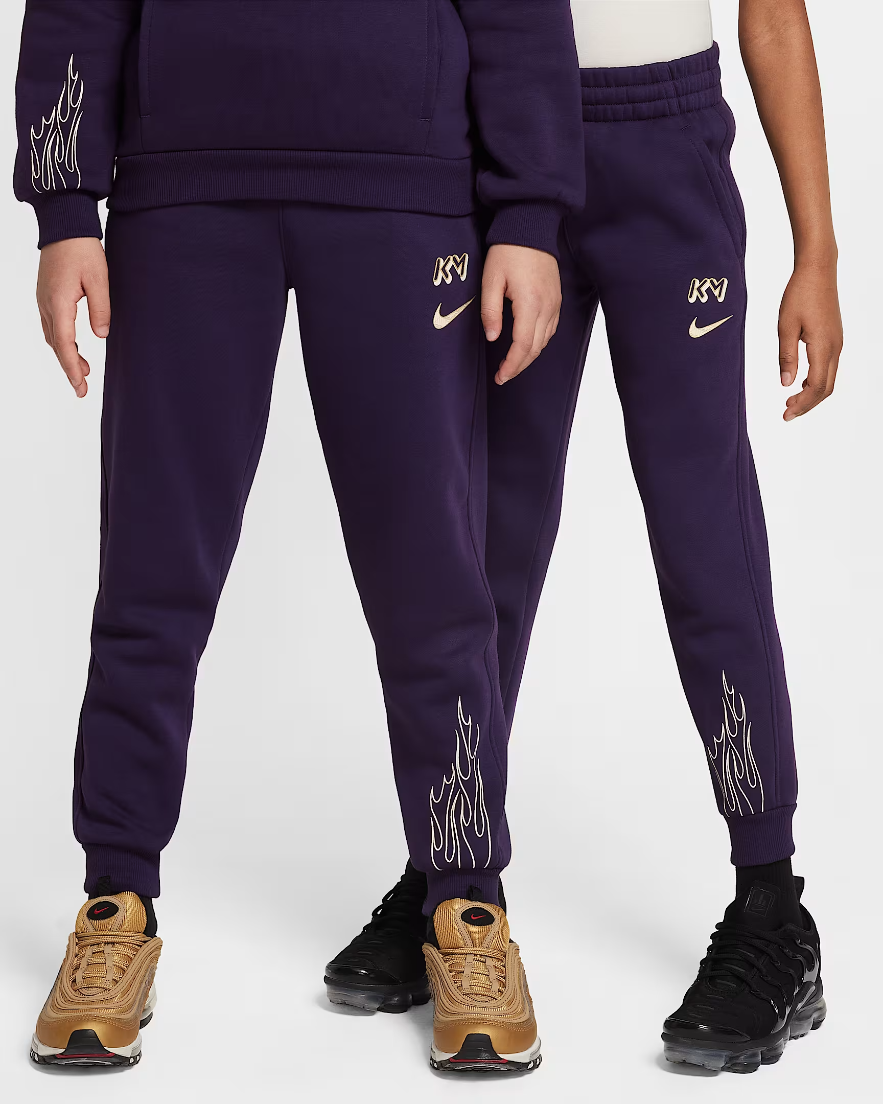 NIKE KM CLUB FLEECE JOGGER JUNIOR BLACK/HYPER PINK/METALLIC GOLD
