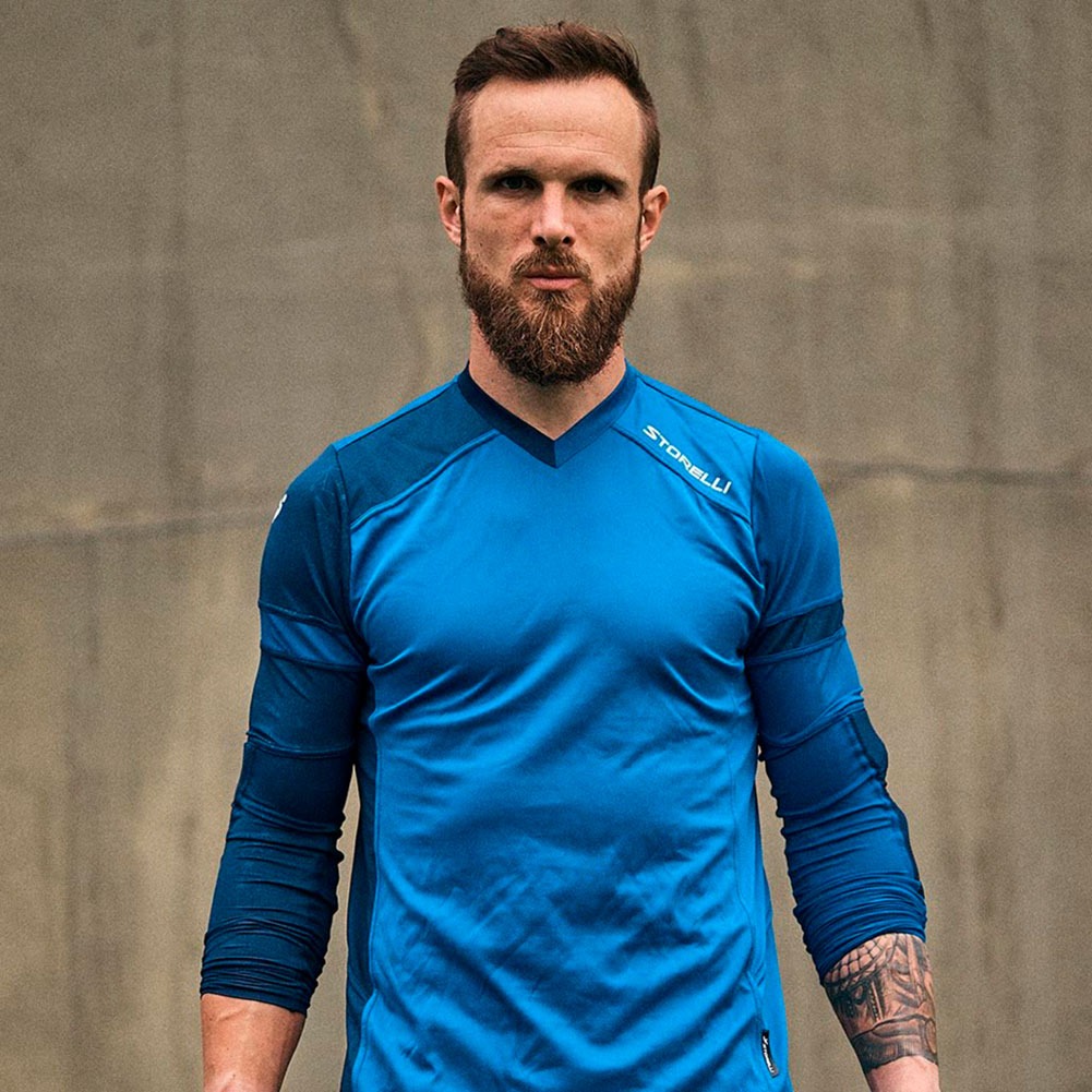 STORELLI EXOSHIELD GLADIATOR JERSEY HYDRA BLUE JUNIOR (PADDED)