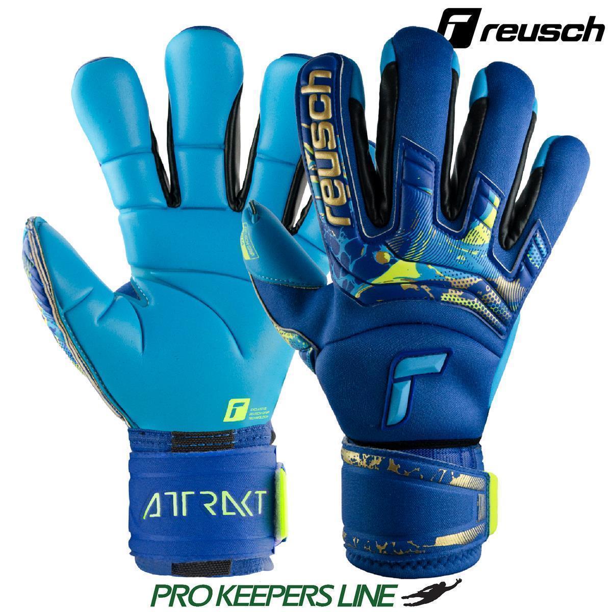 REUSCH ATTRAKT AQUA WINDPROOF ORTHO-TEC TRUE BLUE/GOLD/AQUA BLUE