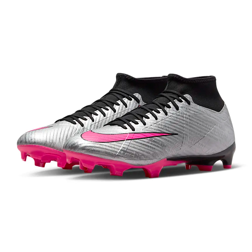 NIKE ZOOM MERCURIAL SUPERFLY 9 ACADEMY XXV MG METALLIC SILVER/BLACK-HYPER PINK