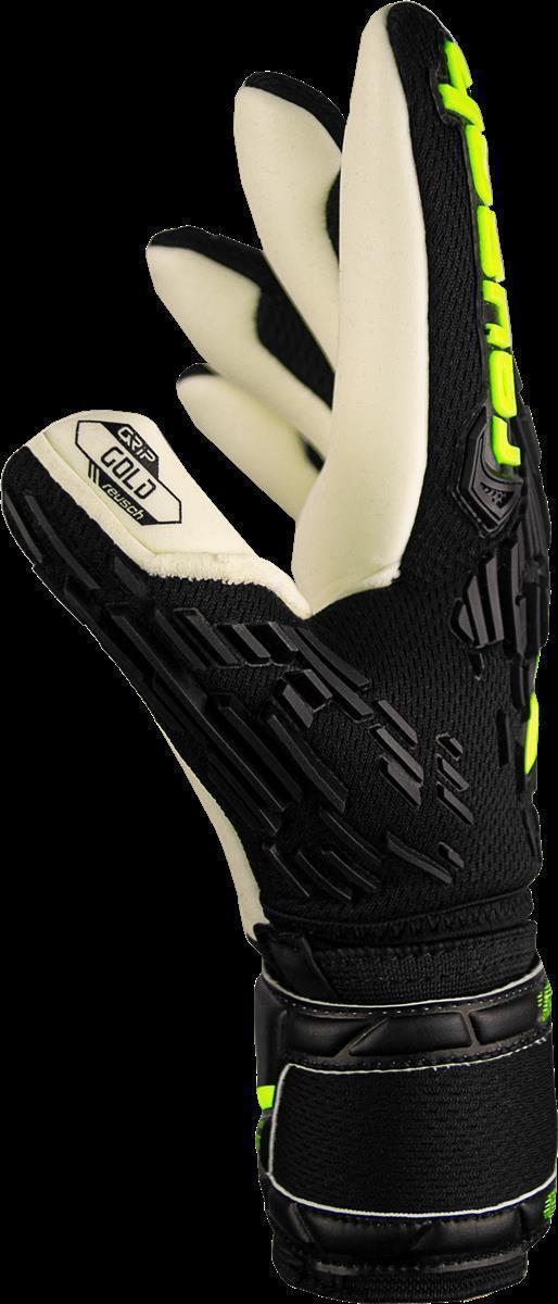 REUSCH ATTRAKT FREEGEL GOLD FINGER SUPPORT JUNIOR BLACK/SAFETY YELLOW