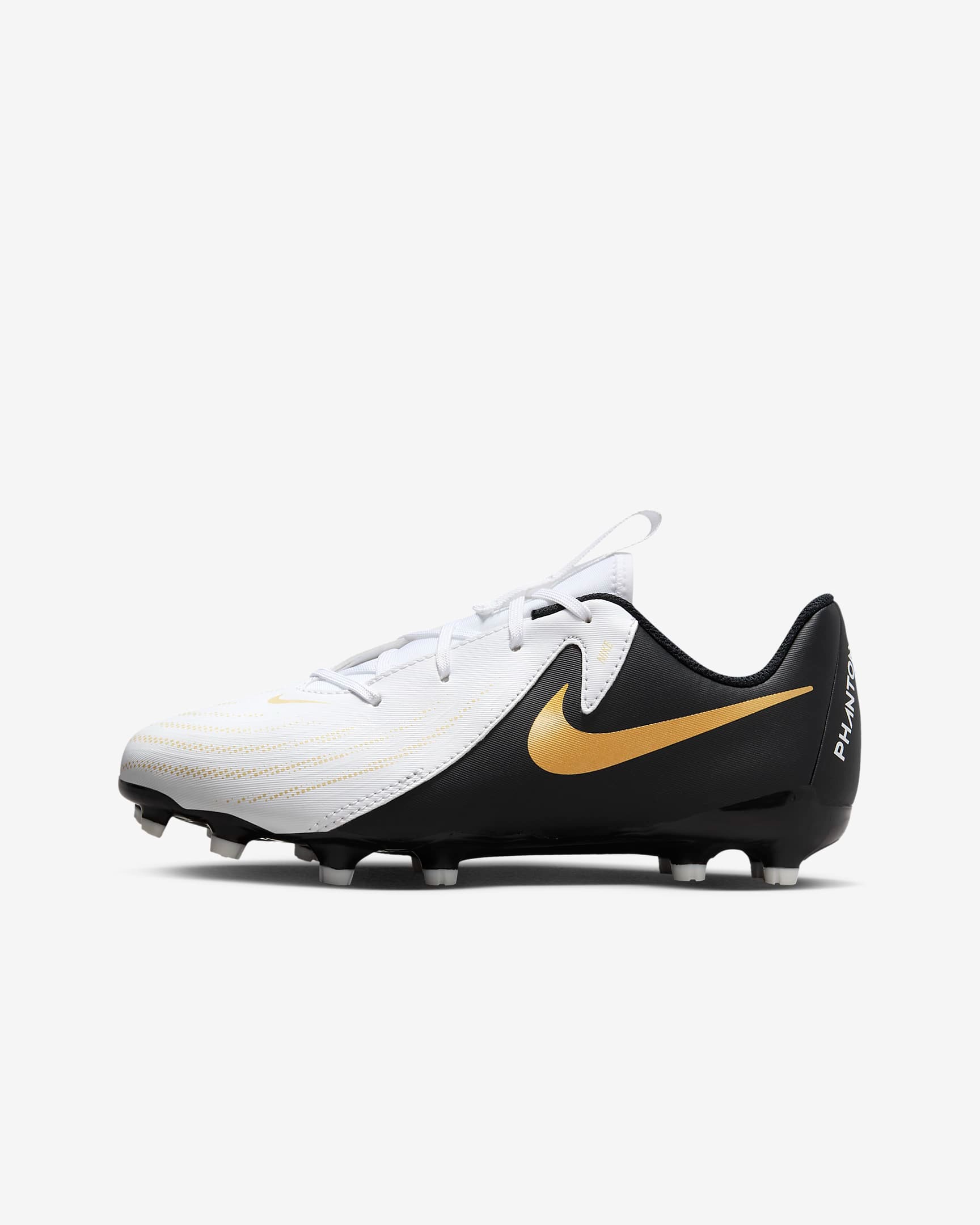 NIKE JR PHANTOM GX II ACADEMY WHITE/BLACK/METALLIC GOLD | US
