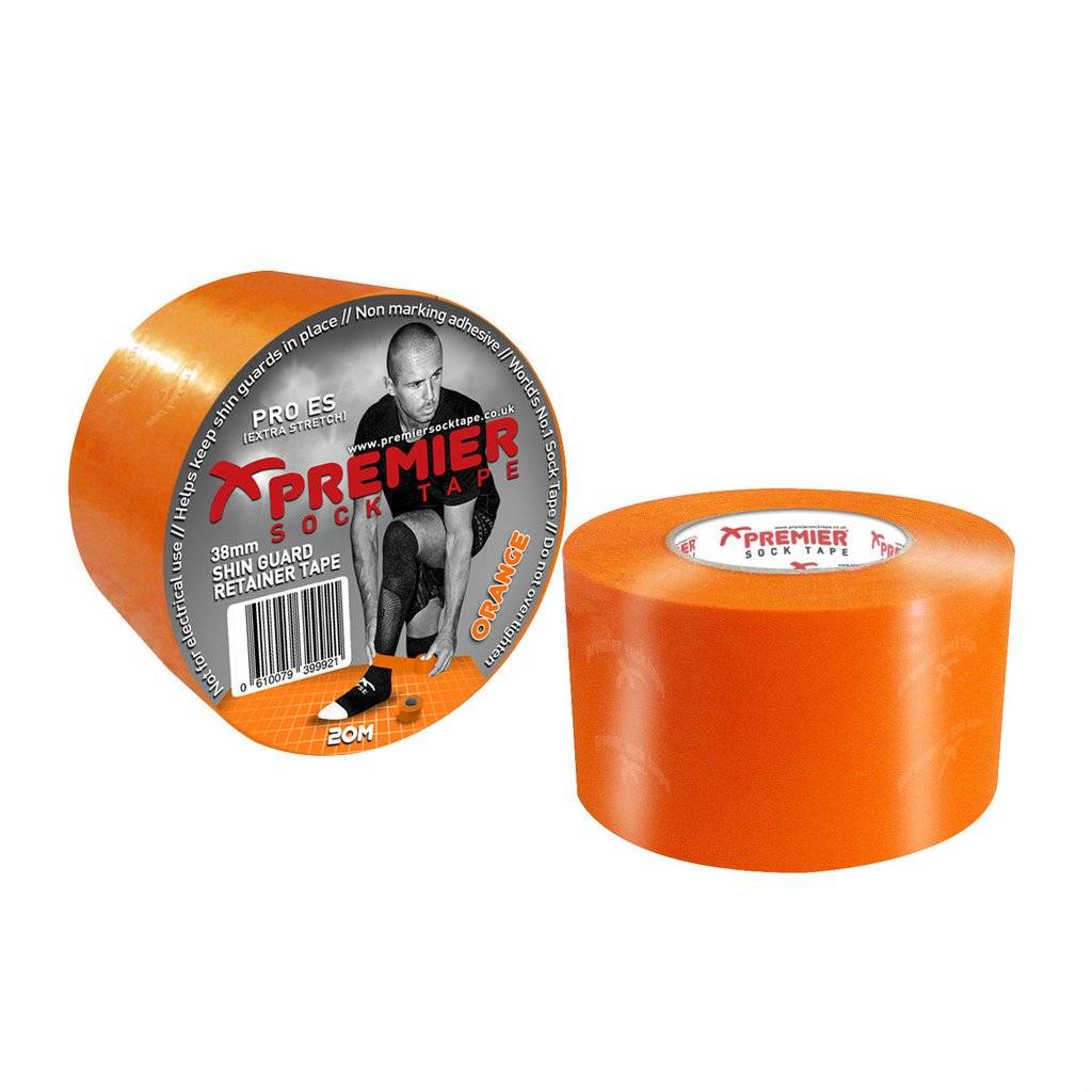 PREMIER SOCK TAPE SHIN GUARD RETAINER TAPE 38MM ORANGE