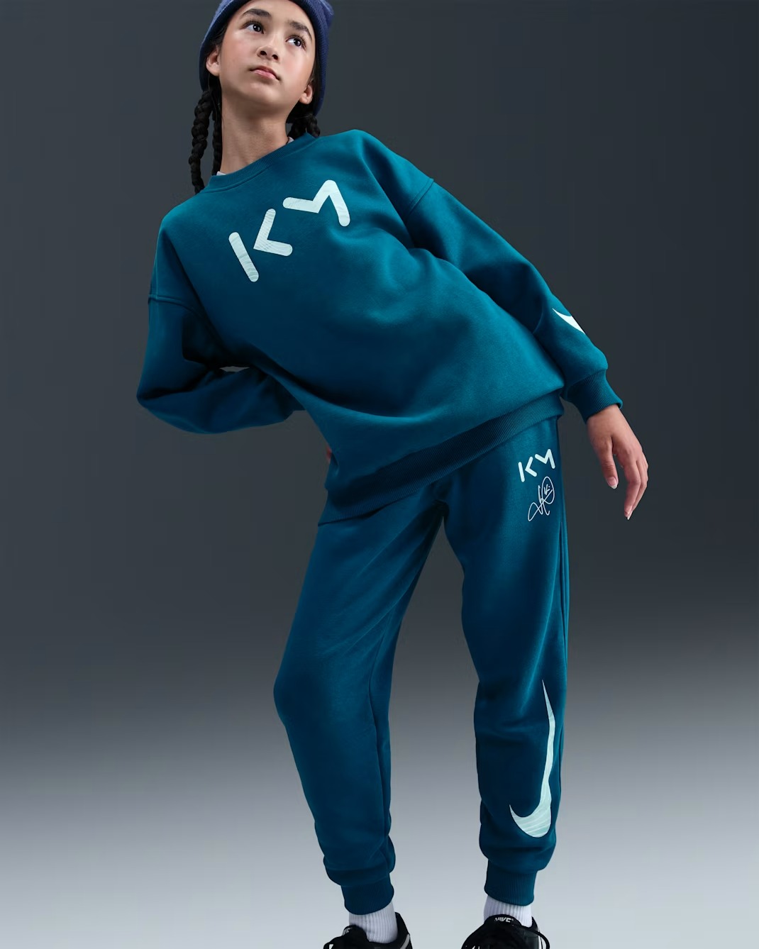 NIKE KM CLUB FLEECE JOGGER JUNIOR GREEN ABYSS/IGLOO