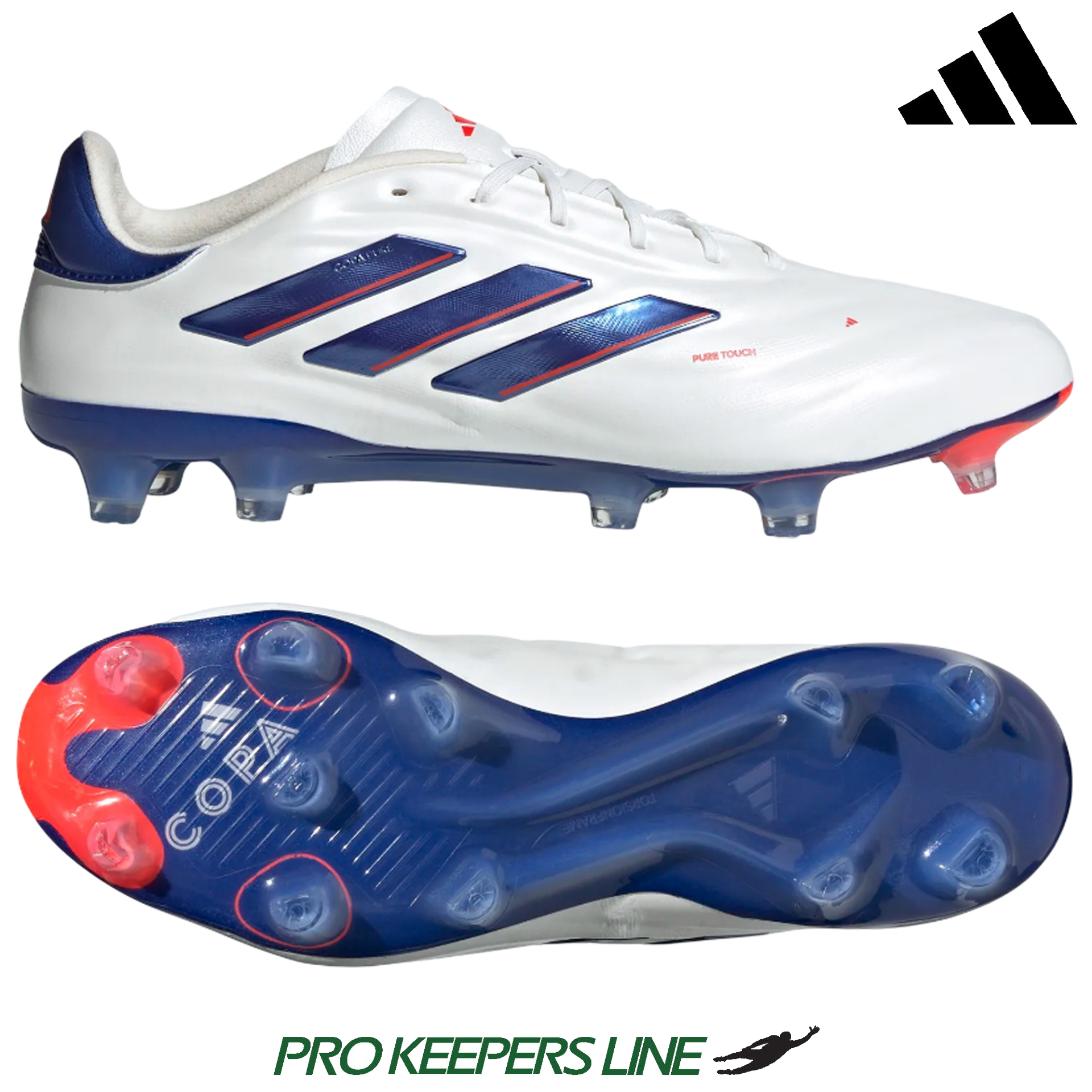 ADIDAS COPA PURE 2 ELITE FG WHITE/LUCID BLUE/SOLAR RED | UK 8 (US
