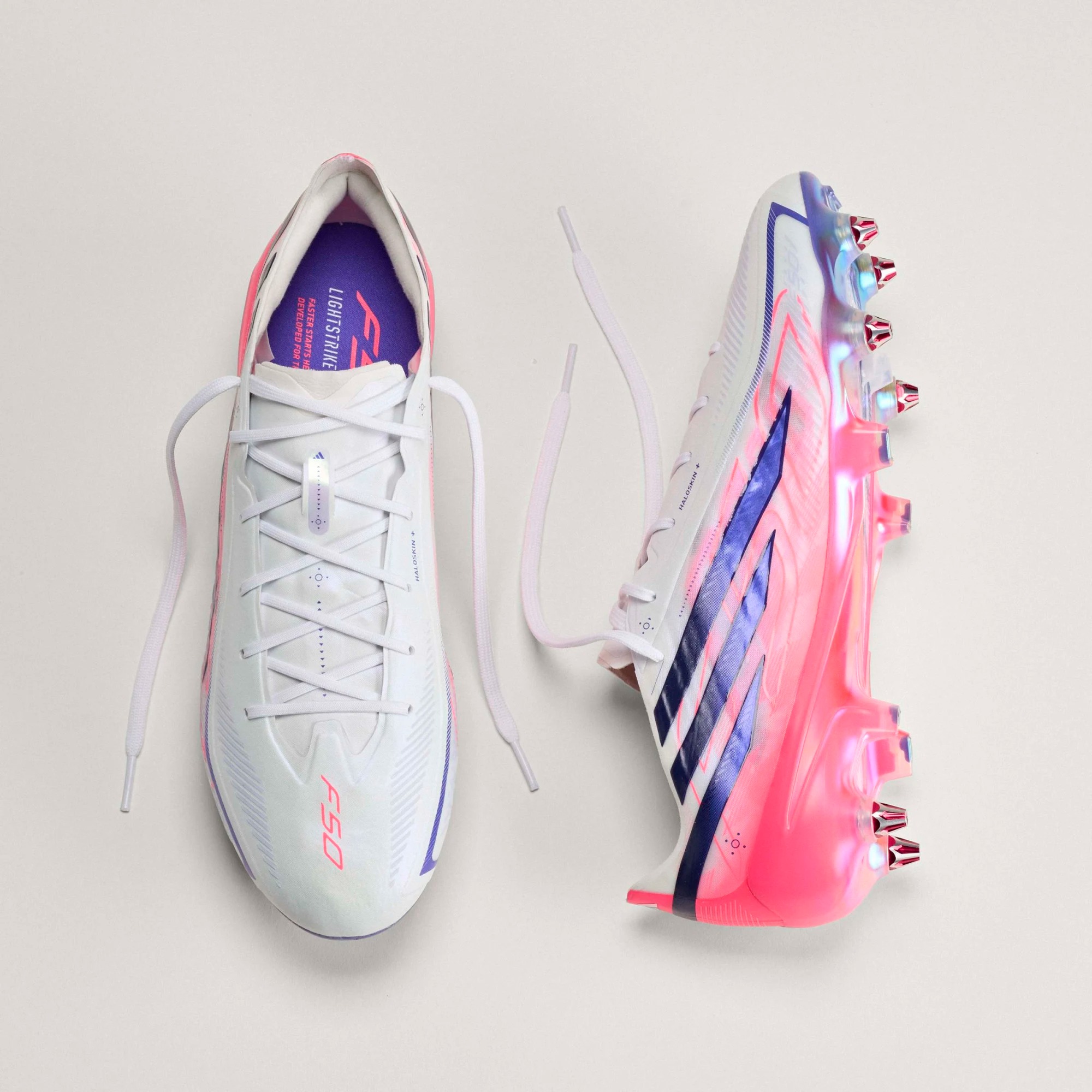 ADIDAS F50 HYPERFAST ELITE SG WHITE/SOLAR PURPLE/SOLAR TURQOUISE