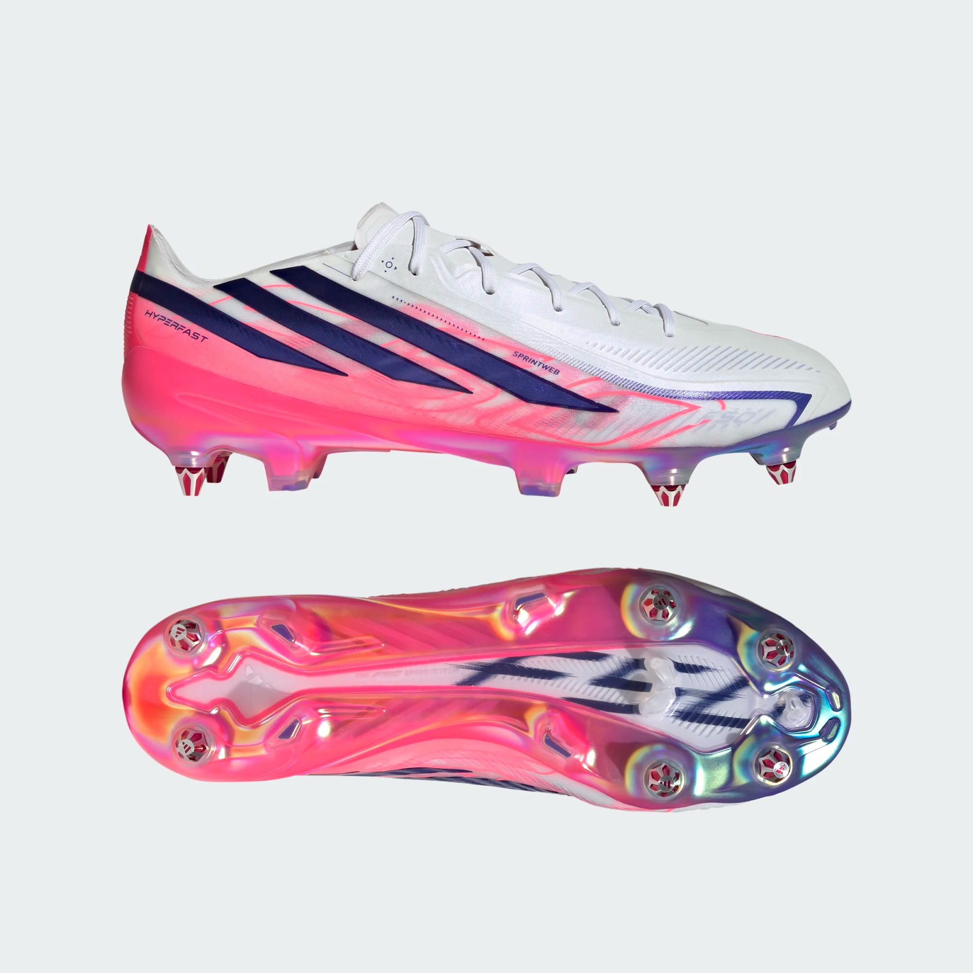 ADIDAS F50 HYPERFAST ELITE SG WHITE/SOLAR PURPLE/SOLAR TURQOUISE
