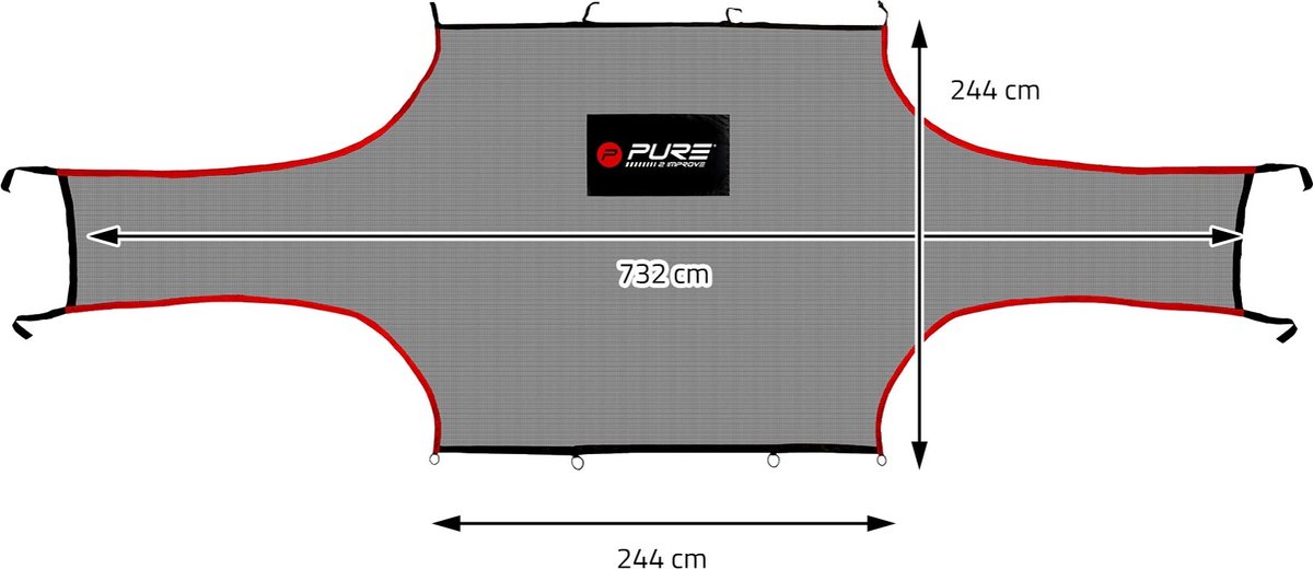 PURE2IMPROVE TARGET TRAINER 732 x 244CM PRACTICE NET