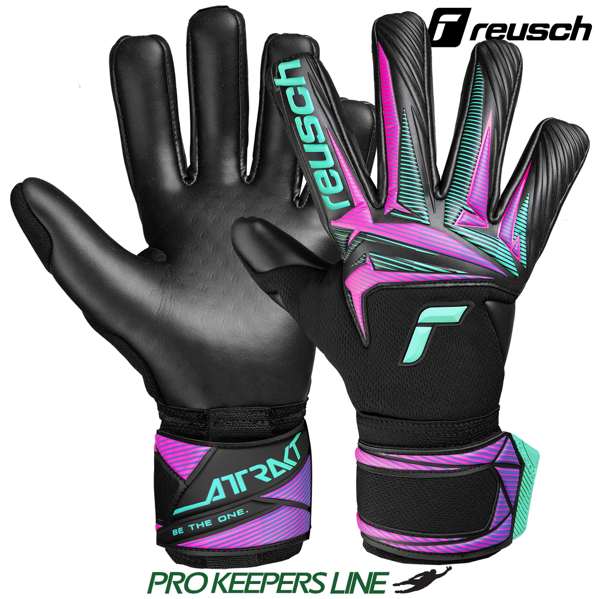 REUSCH ATTRAKT DUO BLACK/NEON LIGHTS