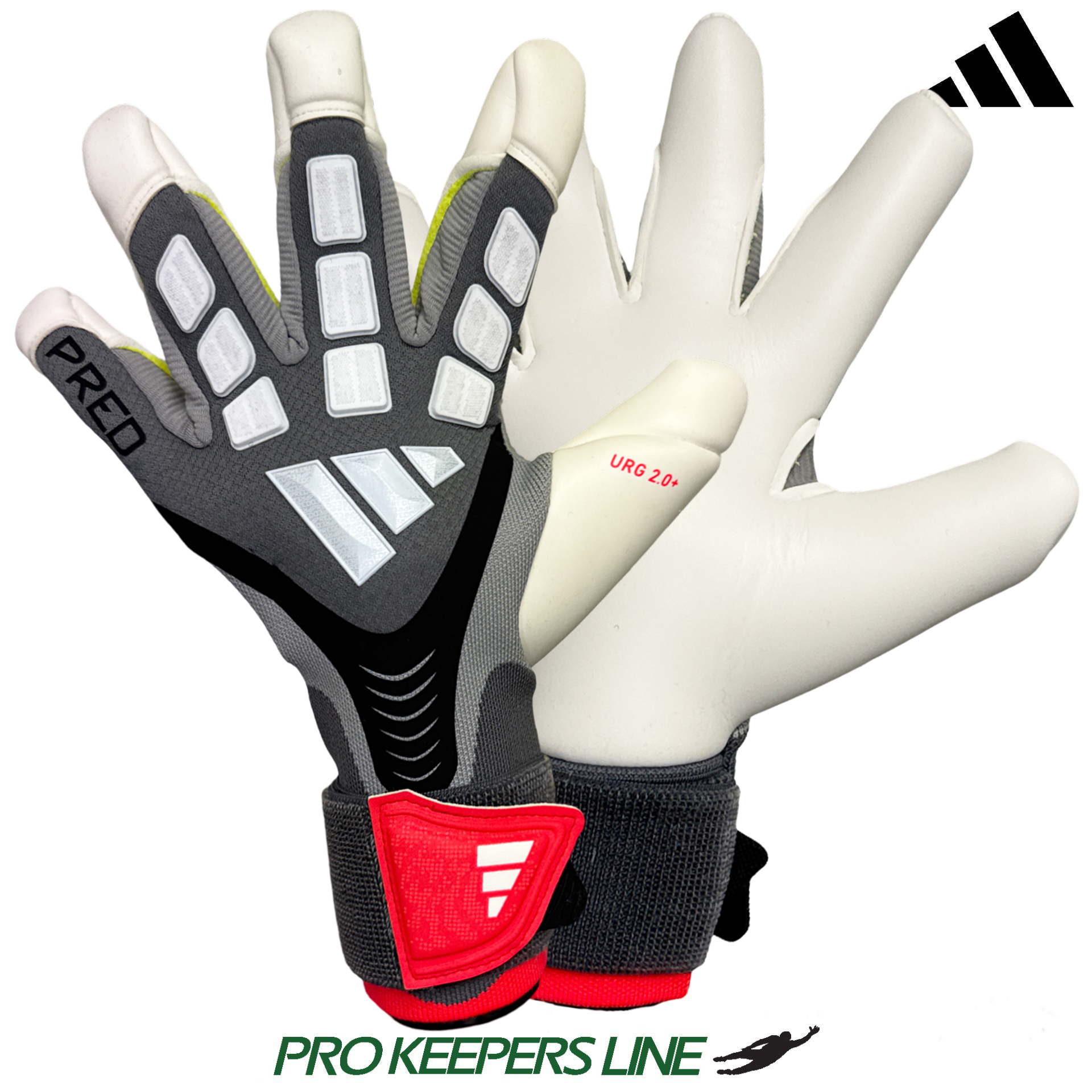 ADIDAS PREDATOR GL PRO HYBRID STRAP IRON METALLIC/BLACK/LUCID RED