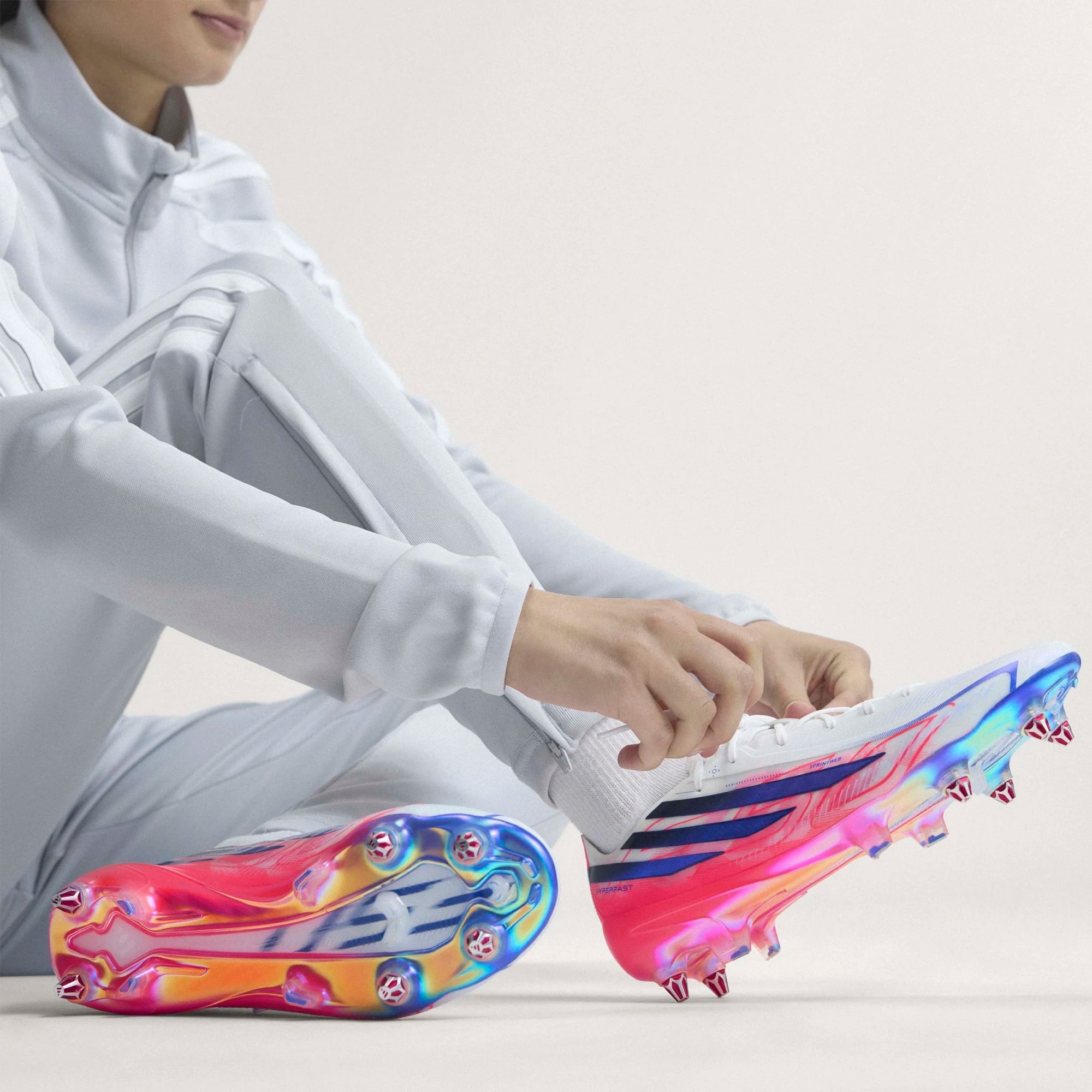 ADIDAS F50 HYPERFAST ELITE SG WHITE/SOLAR PURPLE/SOLAR TURQOUISE