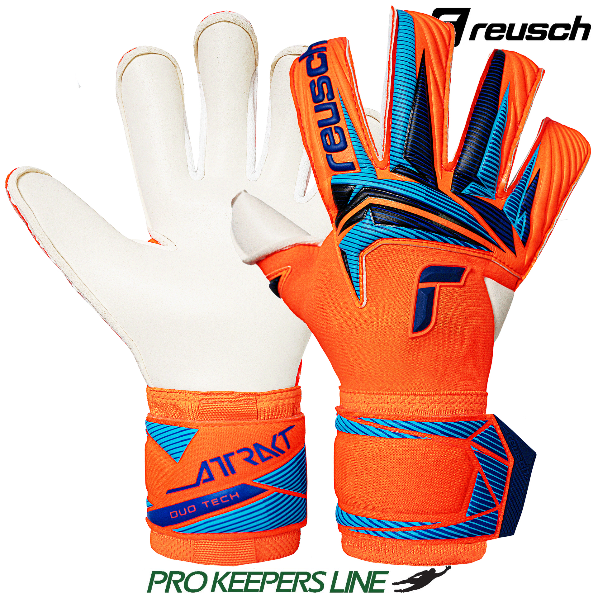 REUSCH ATTRAKT DUO EVOLUTION SHOCKING ORANGE/BLUE