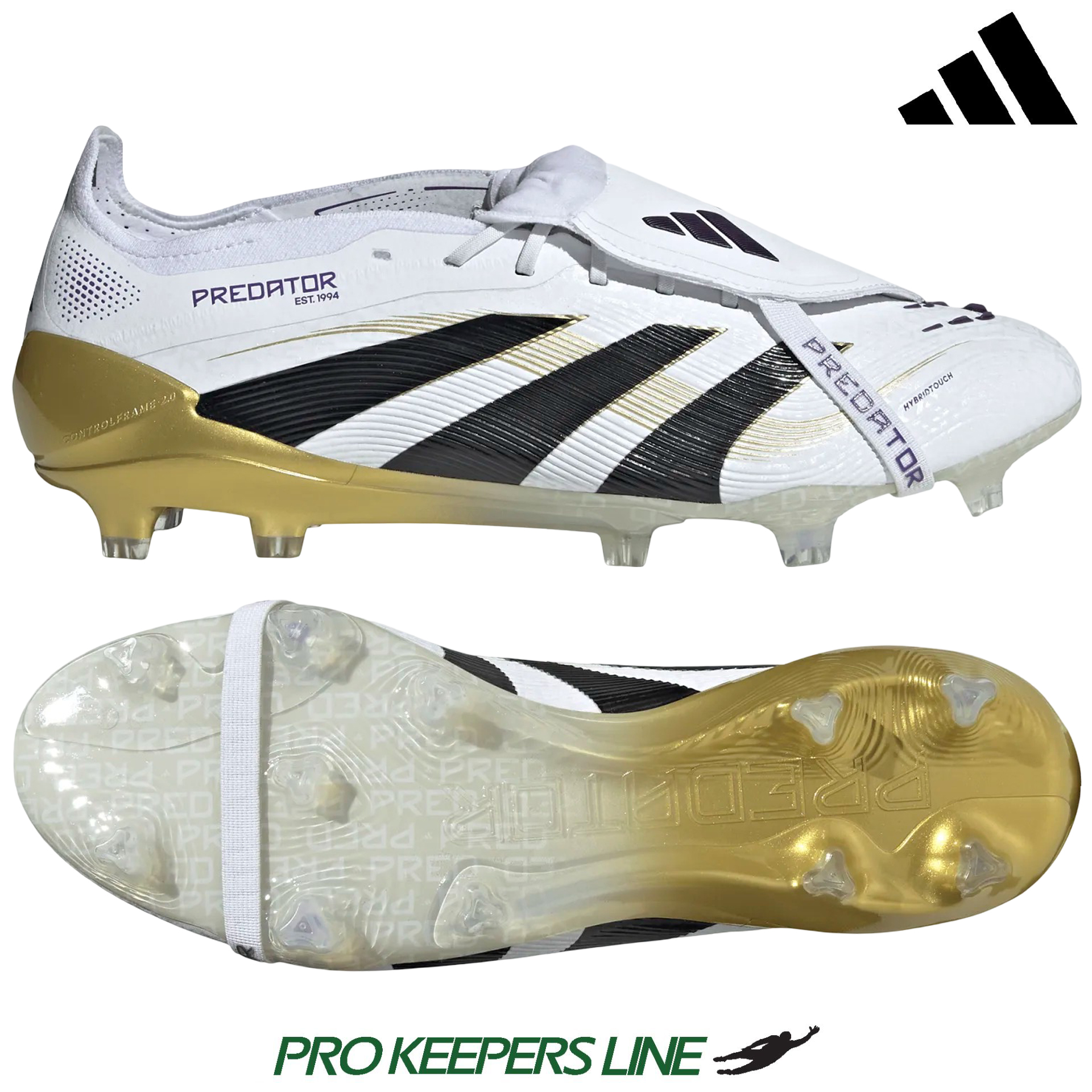 ADIDAS PREDATOR ELITE FT FG WHITE/BLACK/GOLD METALLIC UK (US