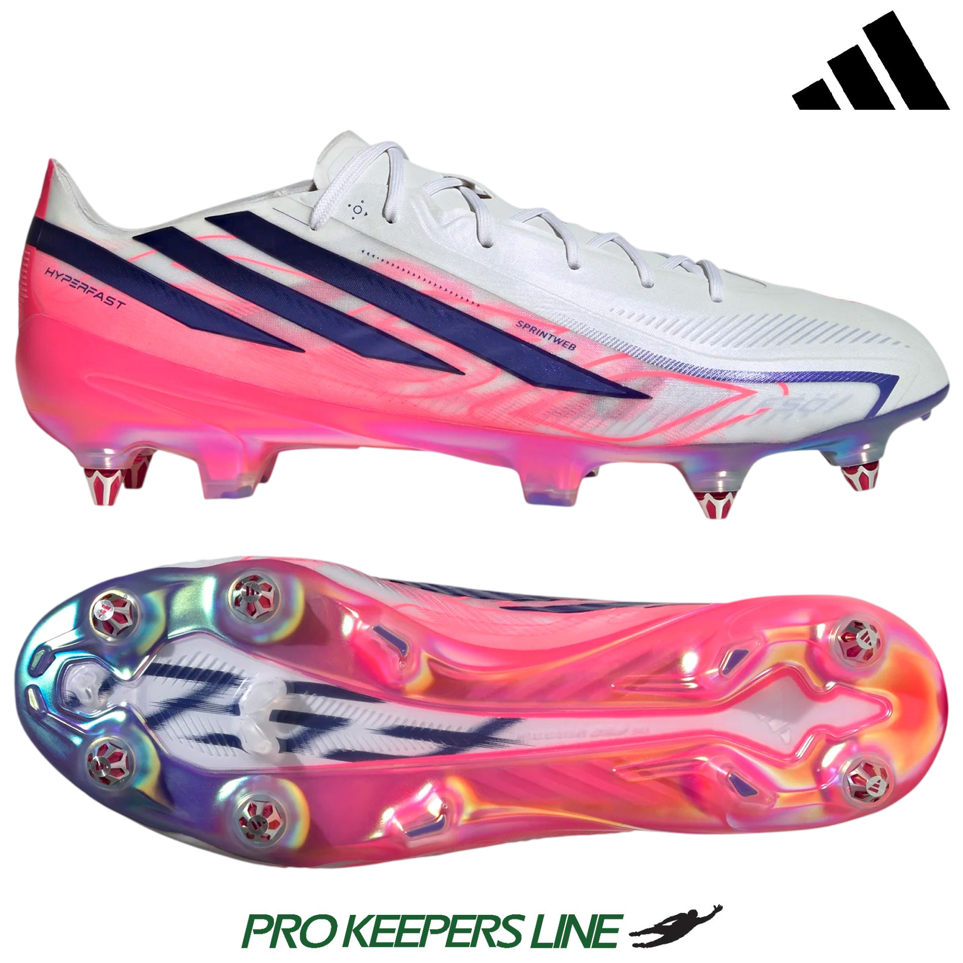 ADIDAS F50 HYPERFAST ELITE SG WHITE/SOLAR PURPLE/SOLAR TURQOUISE