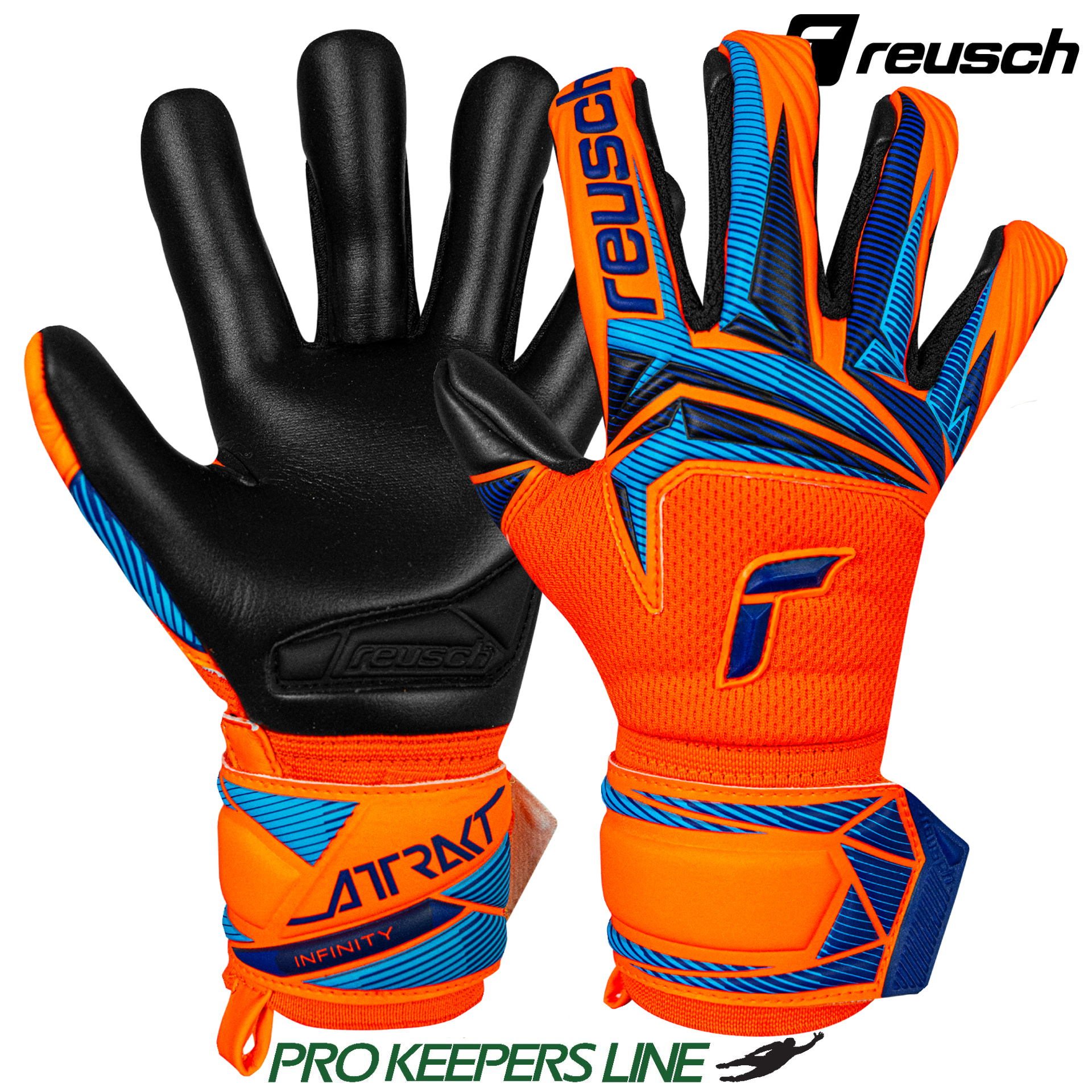 REUSCH ATTRAKT INFINITY EVOLUTION NC JUNIOR SHOCKING ORANGE/BLUE