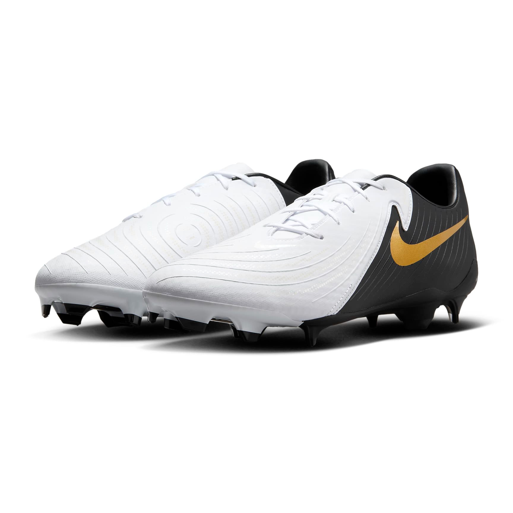 NIKE PHANTOM GX II ACADEMY FG/MG WHITE/BLACK/METALLIC GOLD US 10