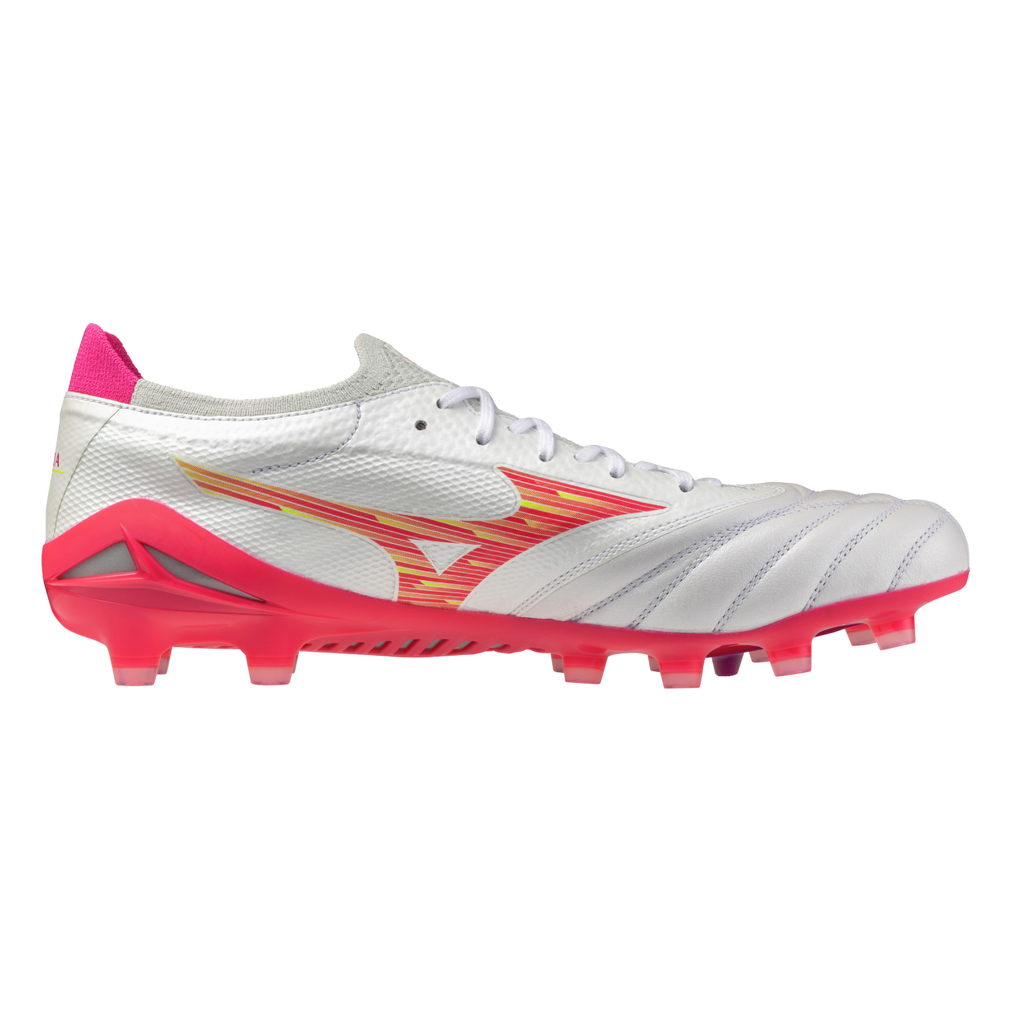 MIZUNO MORELIA NEO IV BETA ELITE FG WHITE/PINK TETRA/FUCHSIA PURPLE
