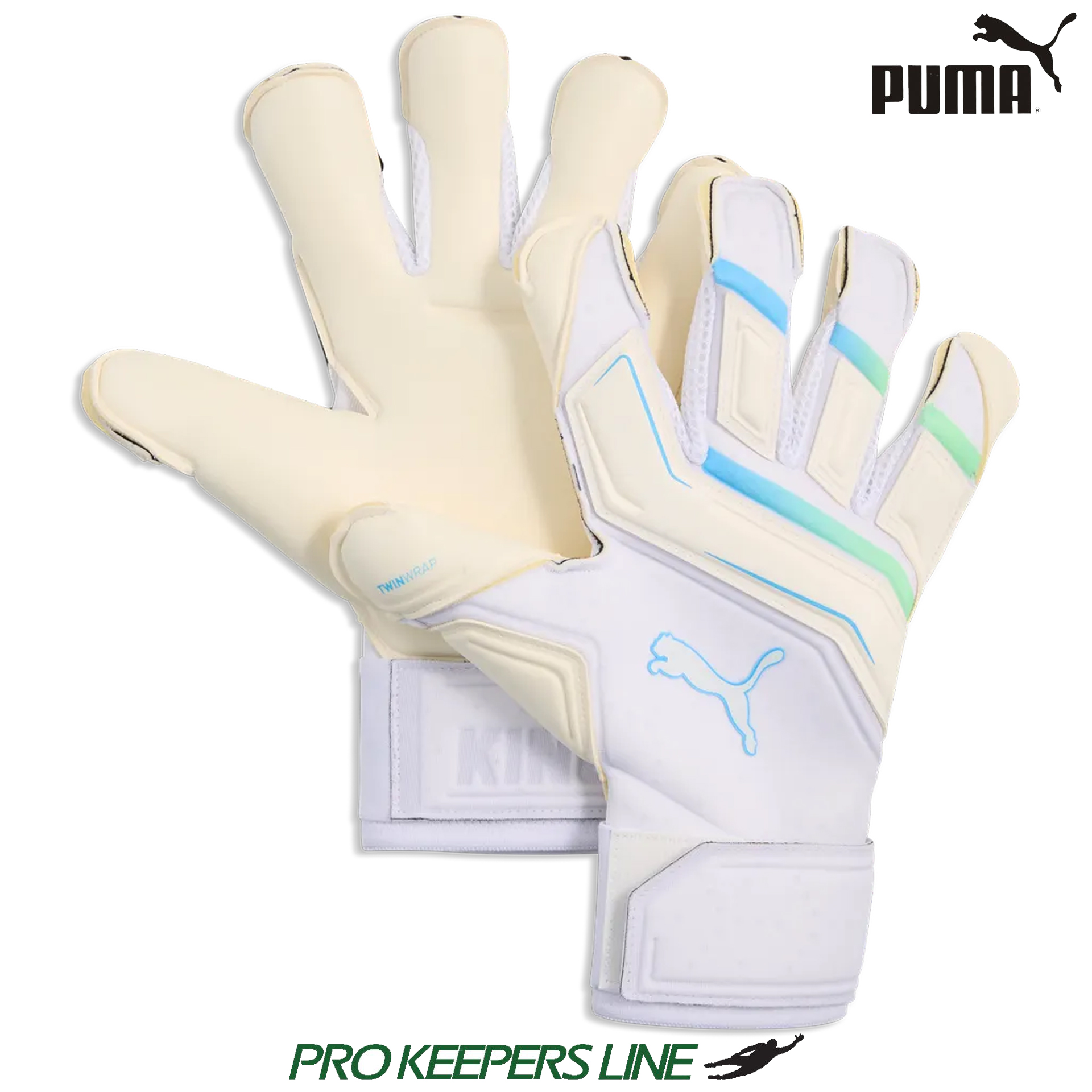 PUMA KING ULTIMATE HYBRID PUMA WHITE-LUMINOUS BLUE-ELEKTRO GREEN