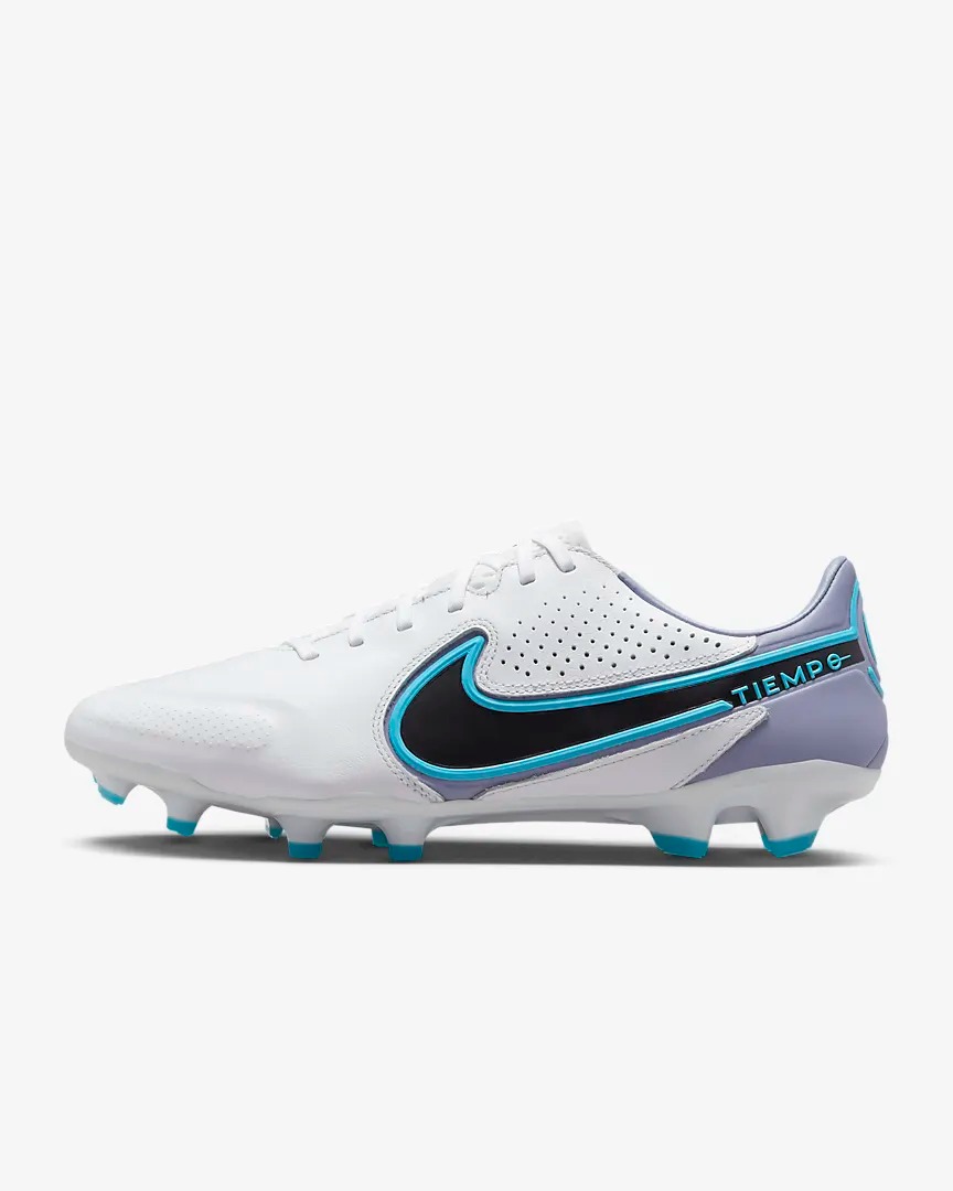 NIKE TIEMPO LEGEND 9 PRO FG WHITE/BLACK/BALTIC BLUE | US 9.5 (UK