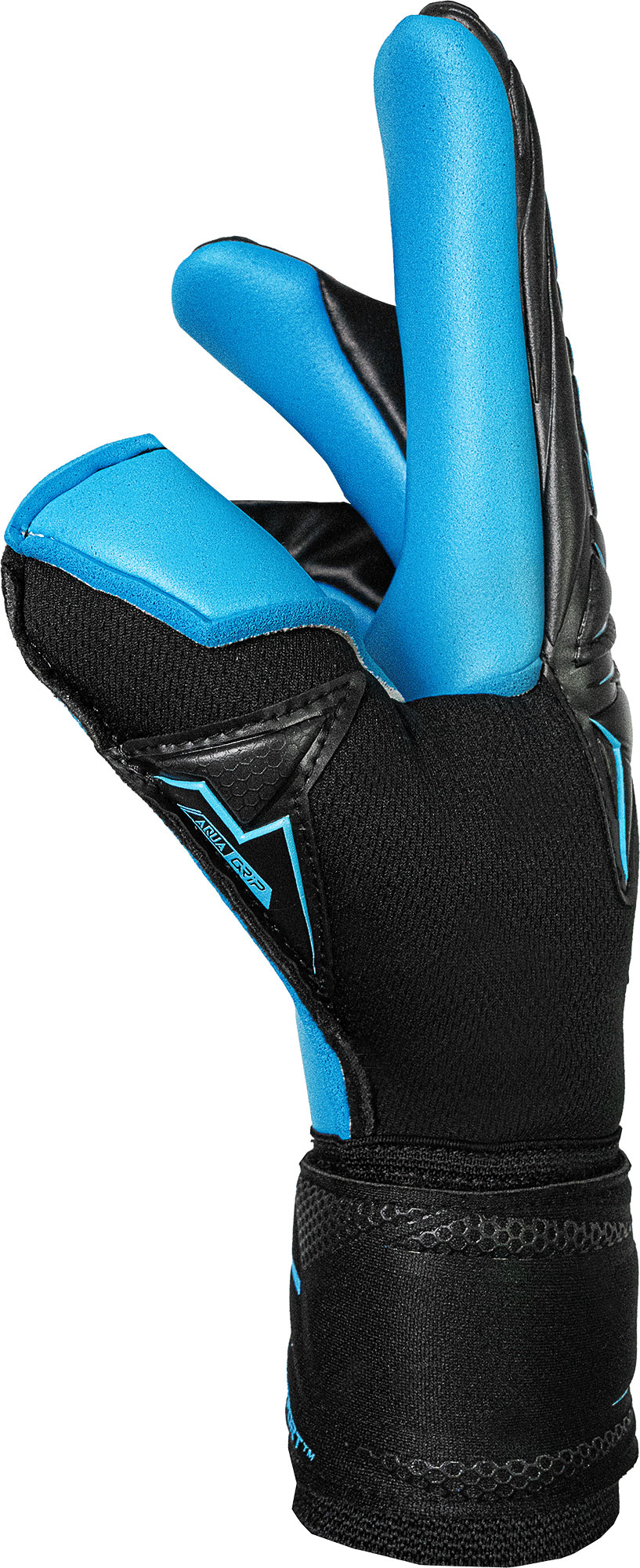 REUSCH ATTRAKT AQUA FINGER SUPPORT BLACK/AQUA BLUE