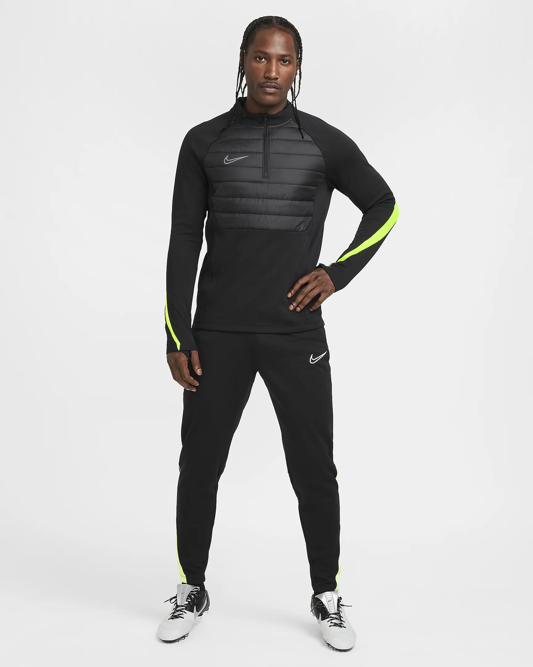 NIKE ACADEMY WINTER WARRIOR TOP BLACK/VOLT L FB6816-013-L