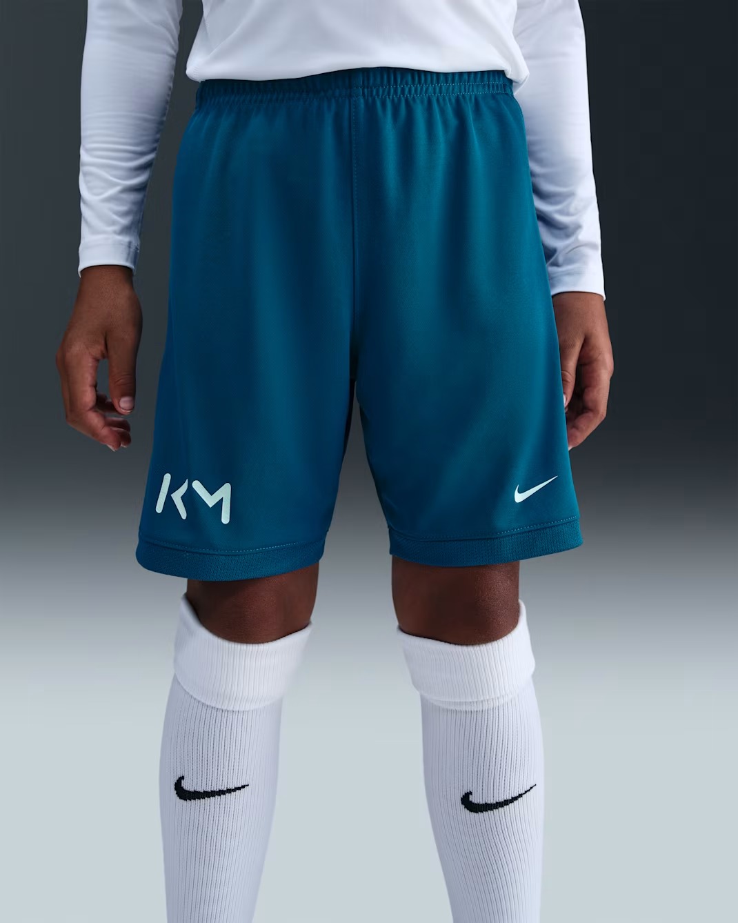 NIKE DRI-FIT ACADEMY25 SHORTS JUNIOR KILIAN MBAPPÉ GREEN ABYSS