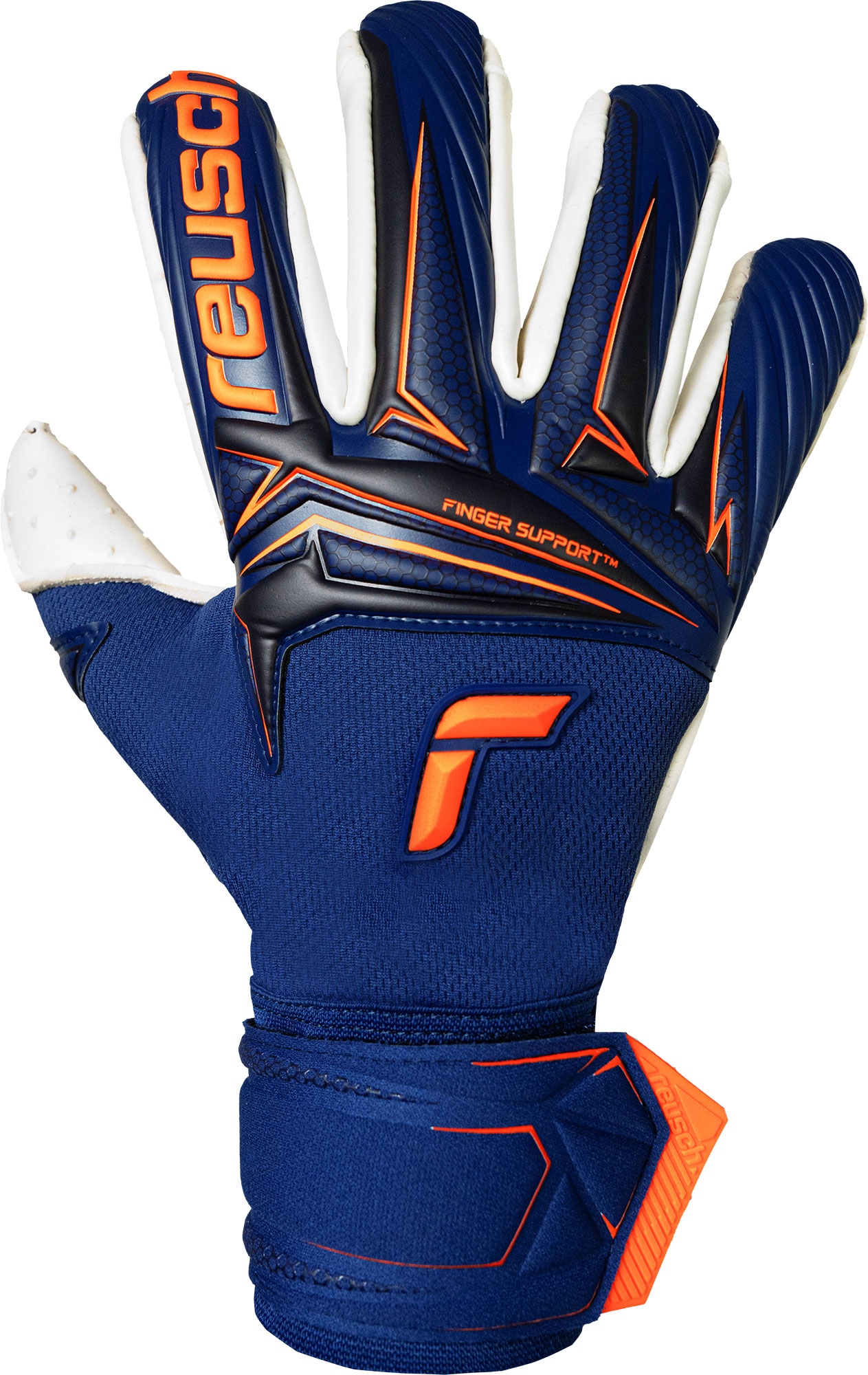 REUSCH ATTRAKT SPEEDBUMP FINGER SUPPORT PREMIUM BLUE/SHOCK ORANGE 9