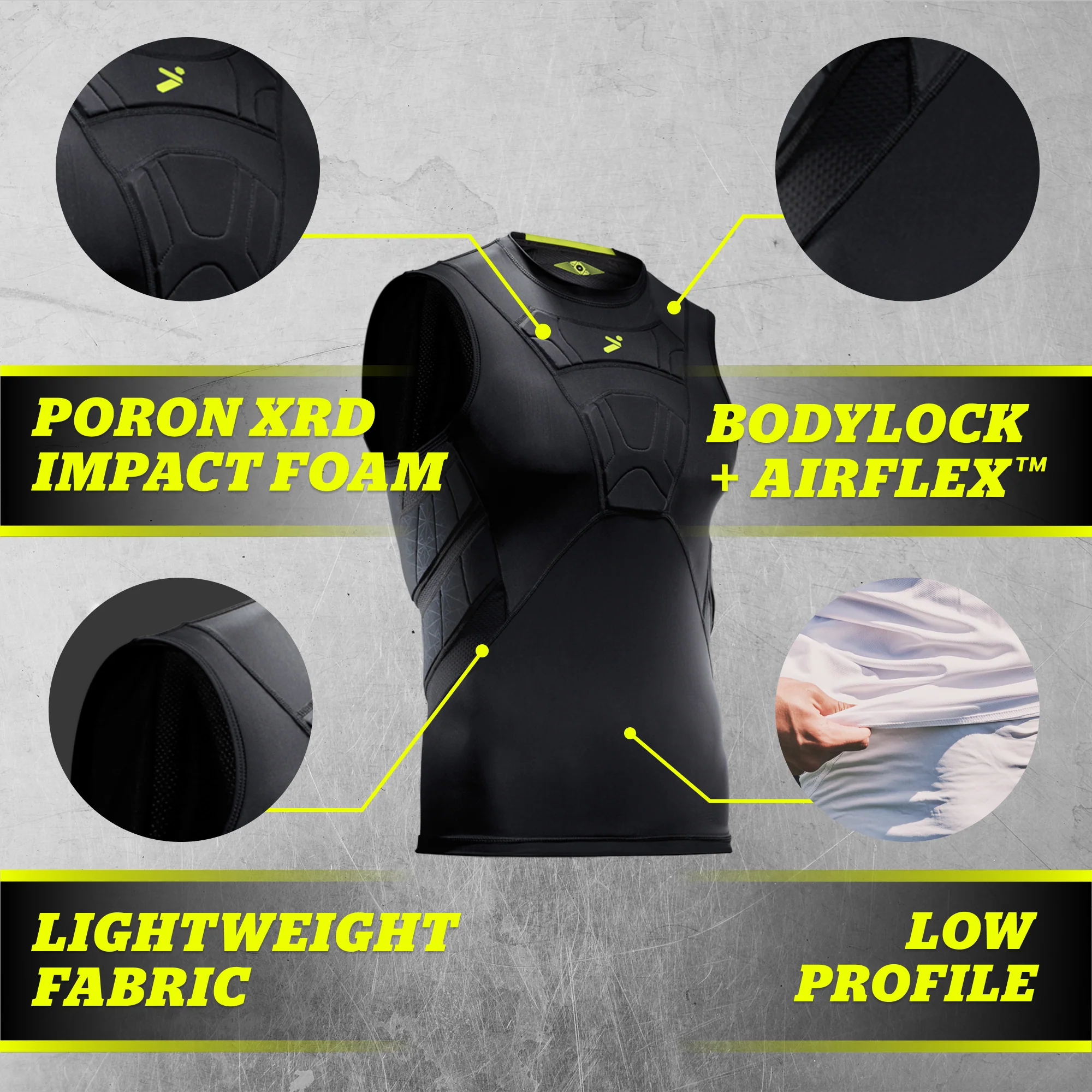STORELLI BODYSHIELD SLEEVELESS UNDERSHIRT BLACK (PADDED)