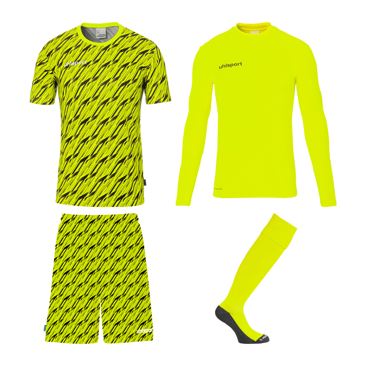 UHLSPORT PROGRESSIVE GOALKEEPER SET FLUO YELLOW/BLACK JUNIOR