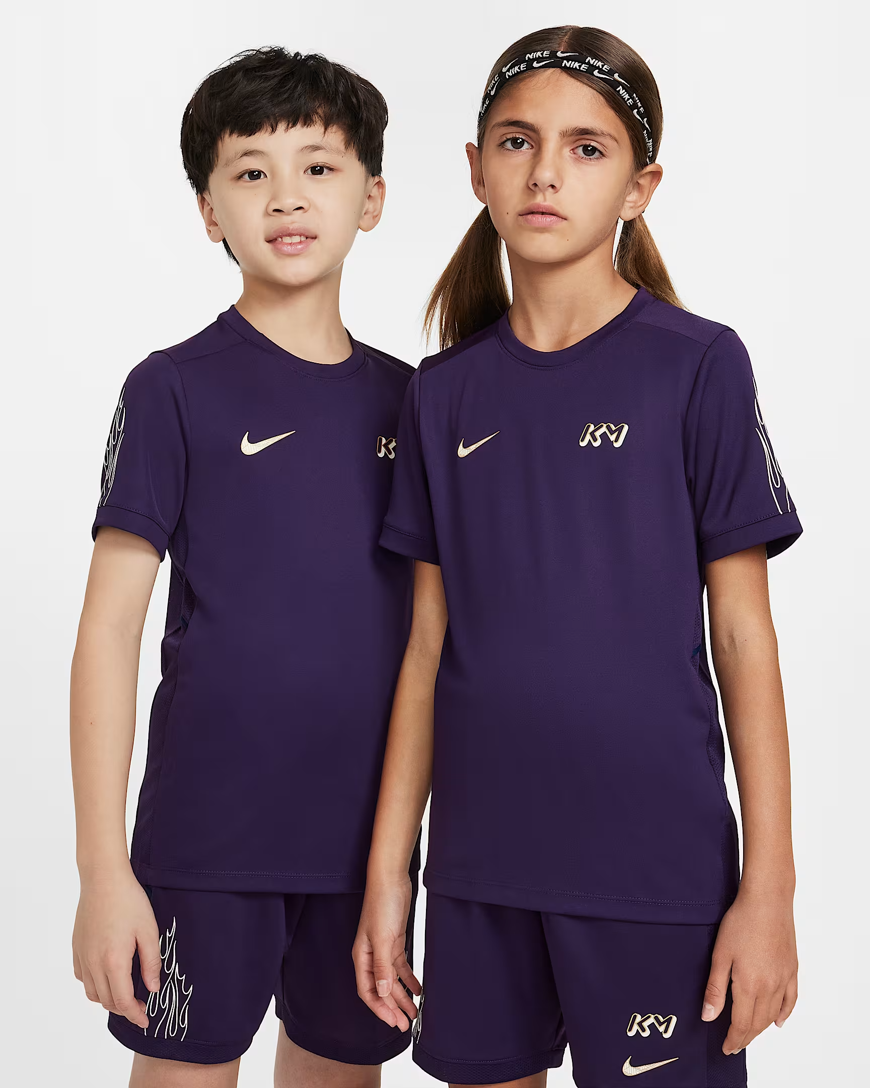 NIKE KM ACADEMY DRI-FIT TOP KIDS GRAND PURPLE/BLUE VOID/METALLIC GOLD