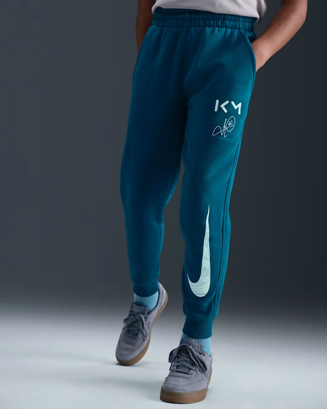NIKE KM CLUB FLEECE JOGGER JUNIOR GREEN ABYSS/IGLOO
