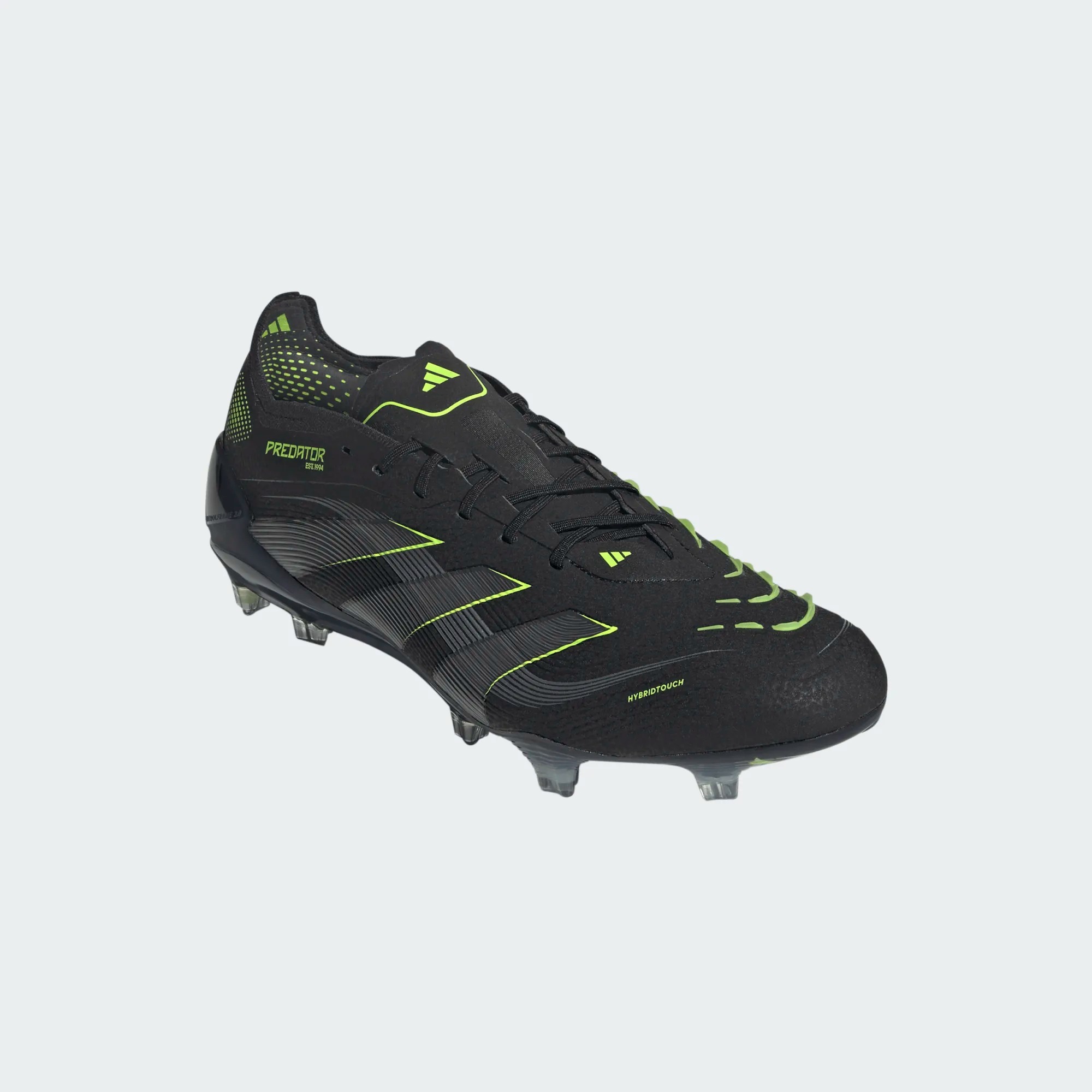 ADIDAS PREDATOR ELITE FG BLACK/CARBON/LUCID LEMON UK 8 (US 8.5 / EU 42)