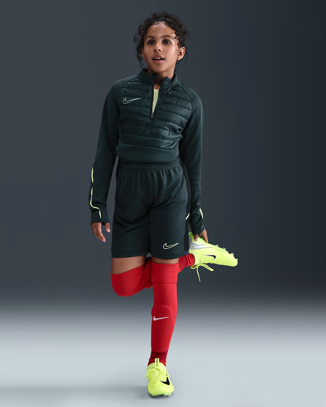 NIKE THERMA-FIT ACADEMY TOP JUNIOR SEAWEED/LIMELIGHT