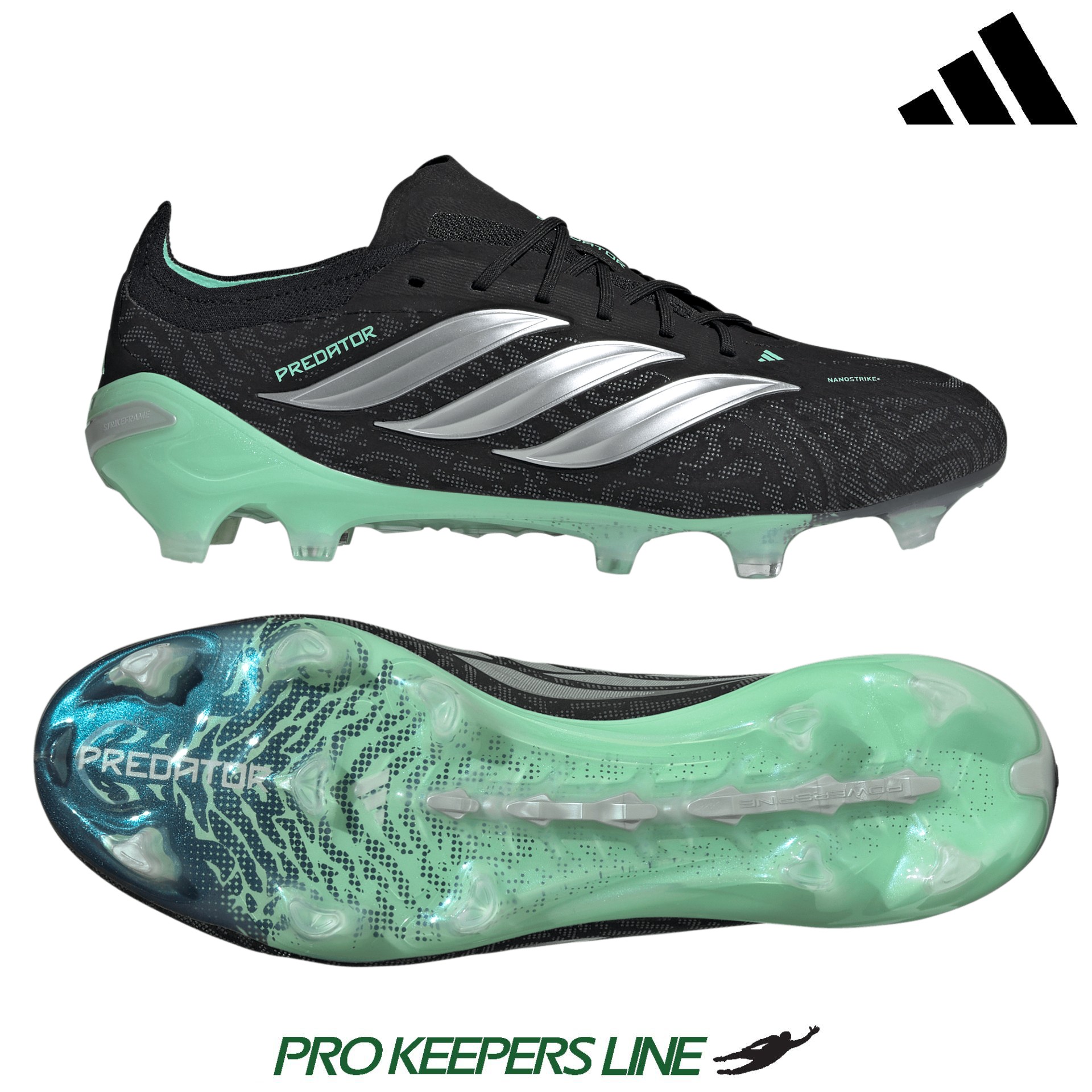 ADIDAS PREDATOR ELITE FG BLACK/SILVER METALLIC/PULSE MINT
