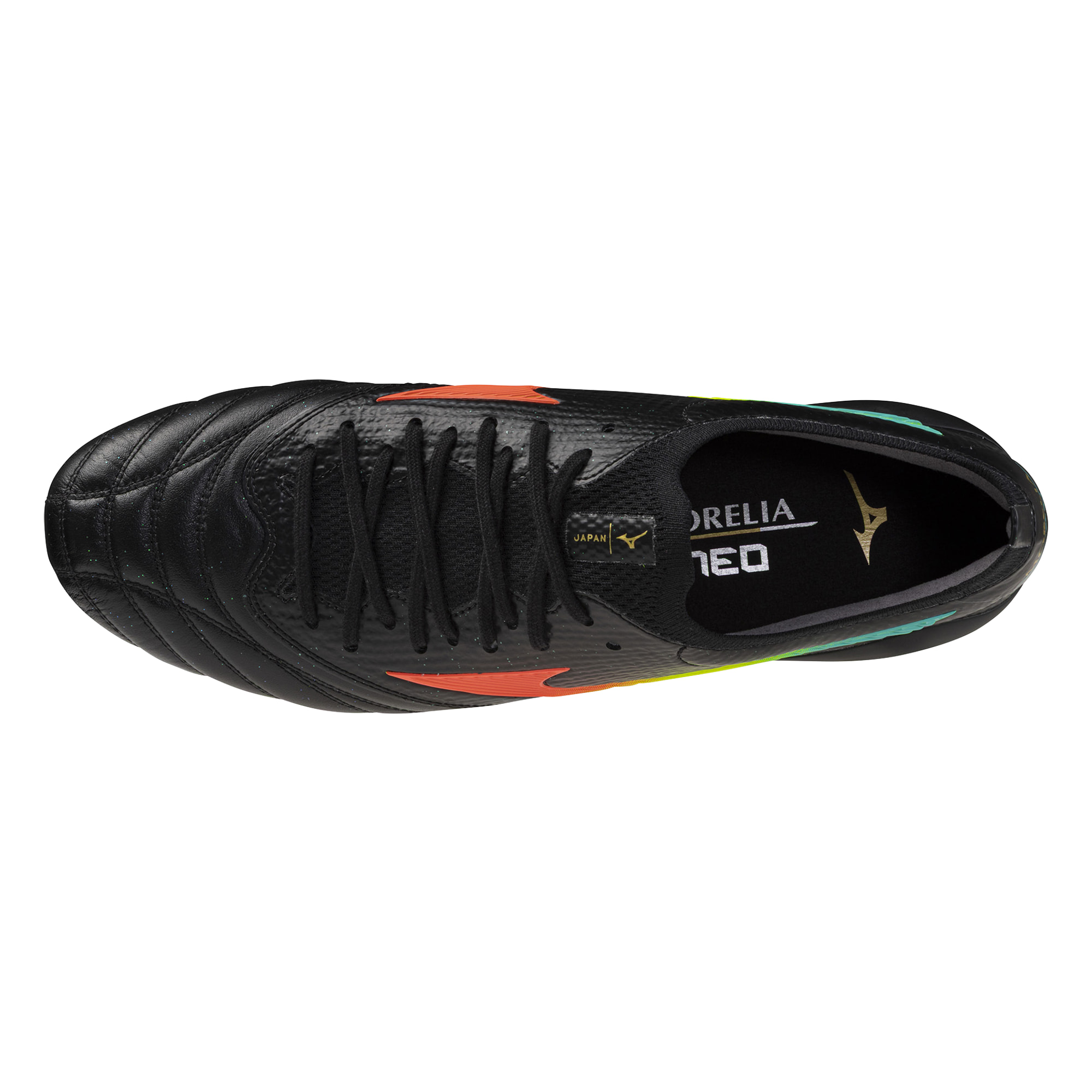 MIZUNO MORELIA NEO V BETA JAPAN FG BLACK/LAVA ORANGE/ARCADIA