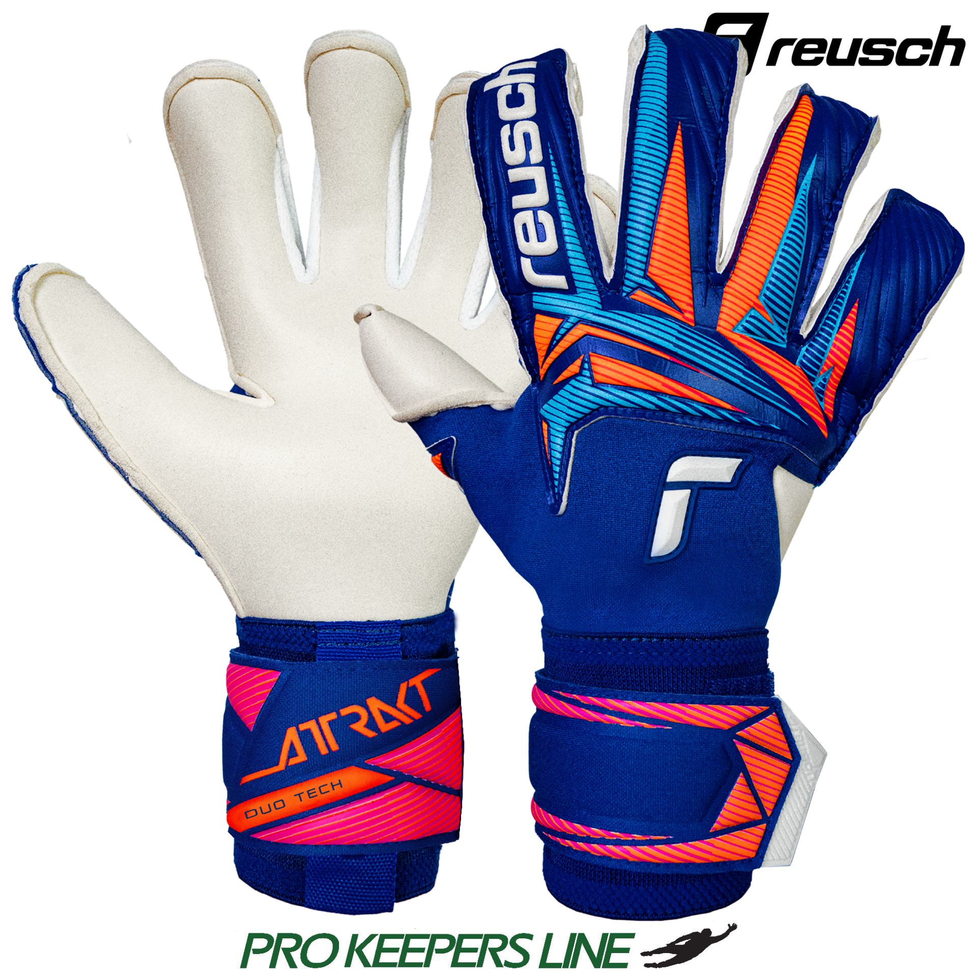 REUSCH ATTRAKT DUO EVOLUTION SHARP BLUE / WHITE / SHOCKING ORANGE