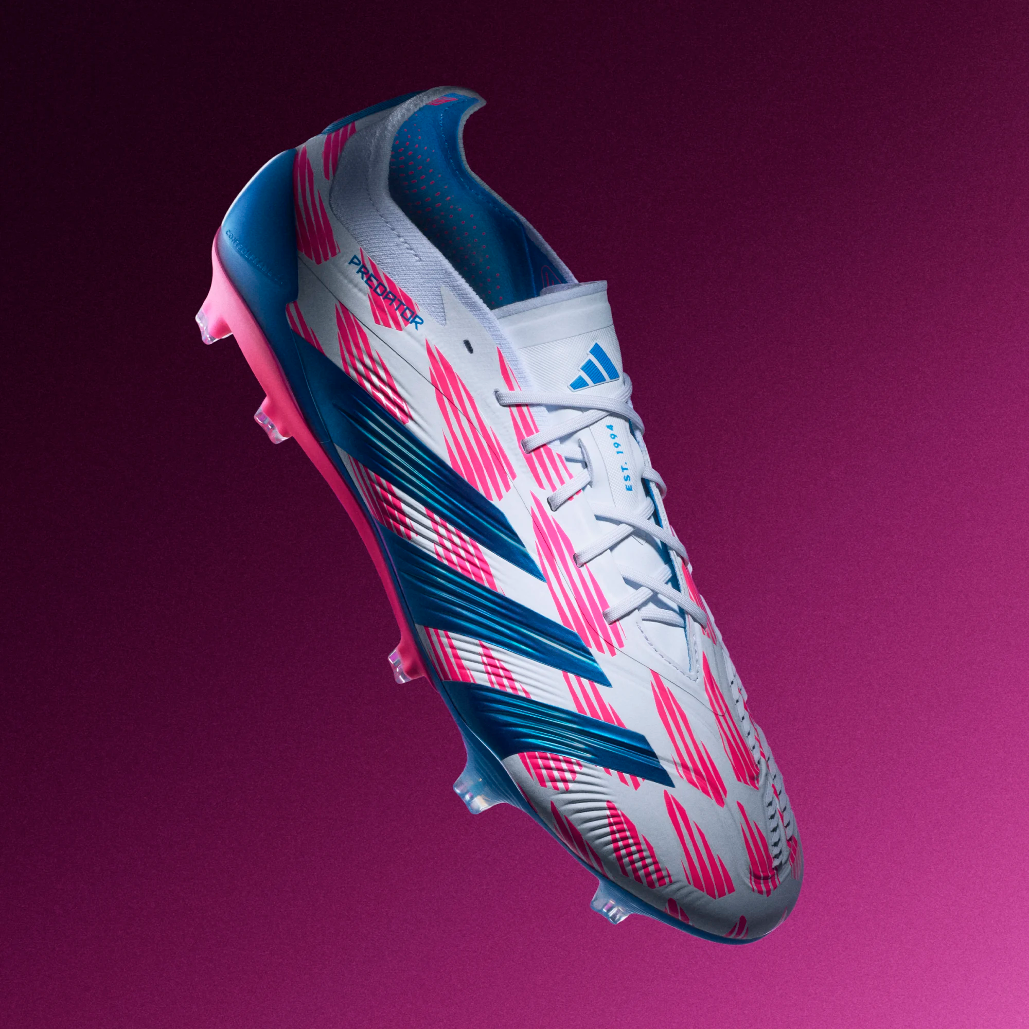 ADIDAS PREDATOR ELITE FG WHITE/SOLAR BLUE/SOLAR PINK | UK 13 (US
