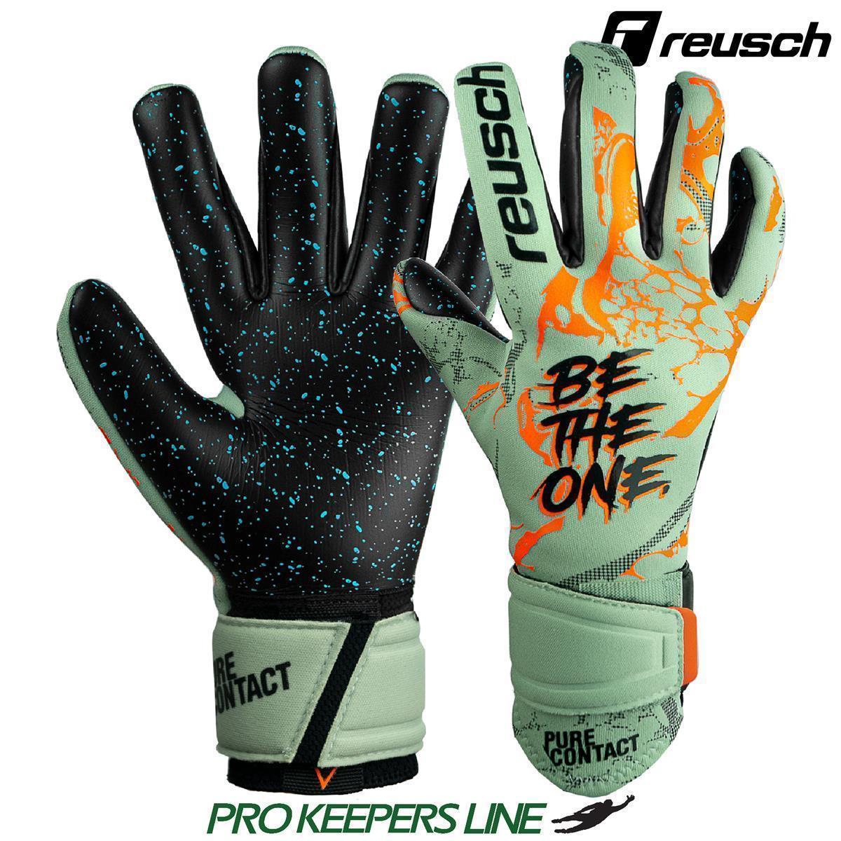 REUSCH PURE CONTACT FUSION JUNIOR SHARK GREEN/SHOCKING ORANGE