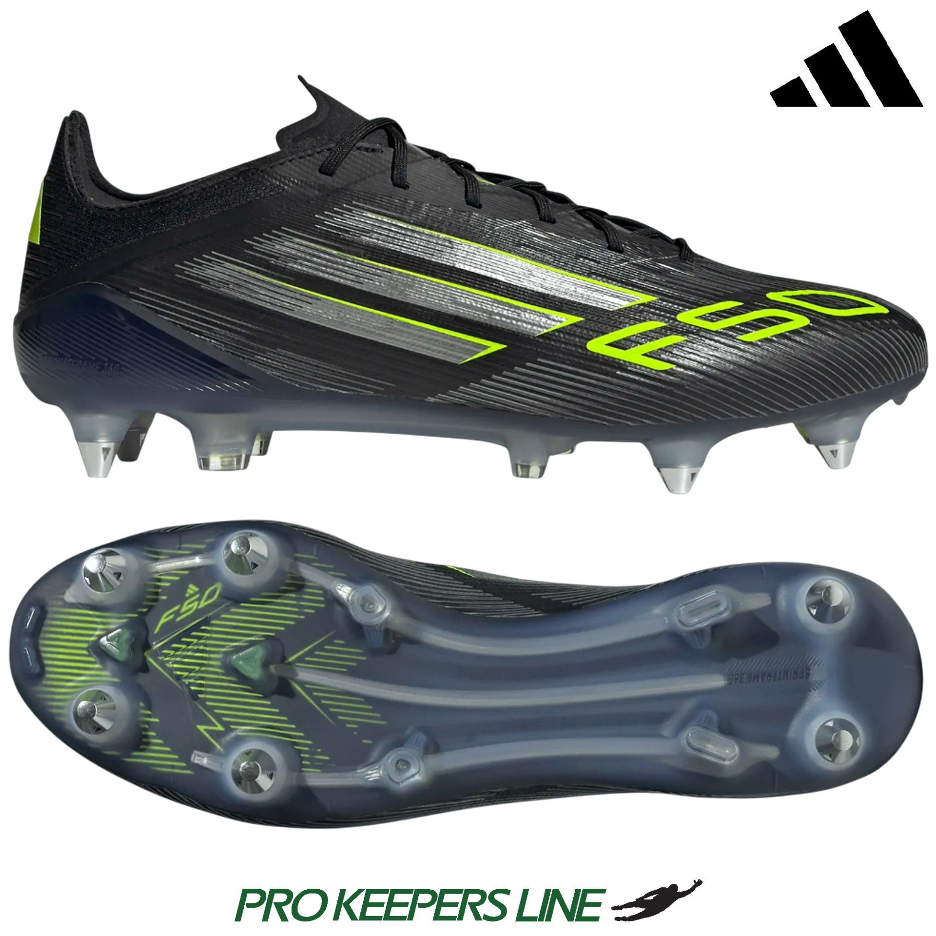 ADIDAS F50 ELITE SG BLACK/IRON METALLIC/LUCID LEMON