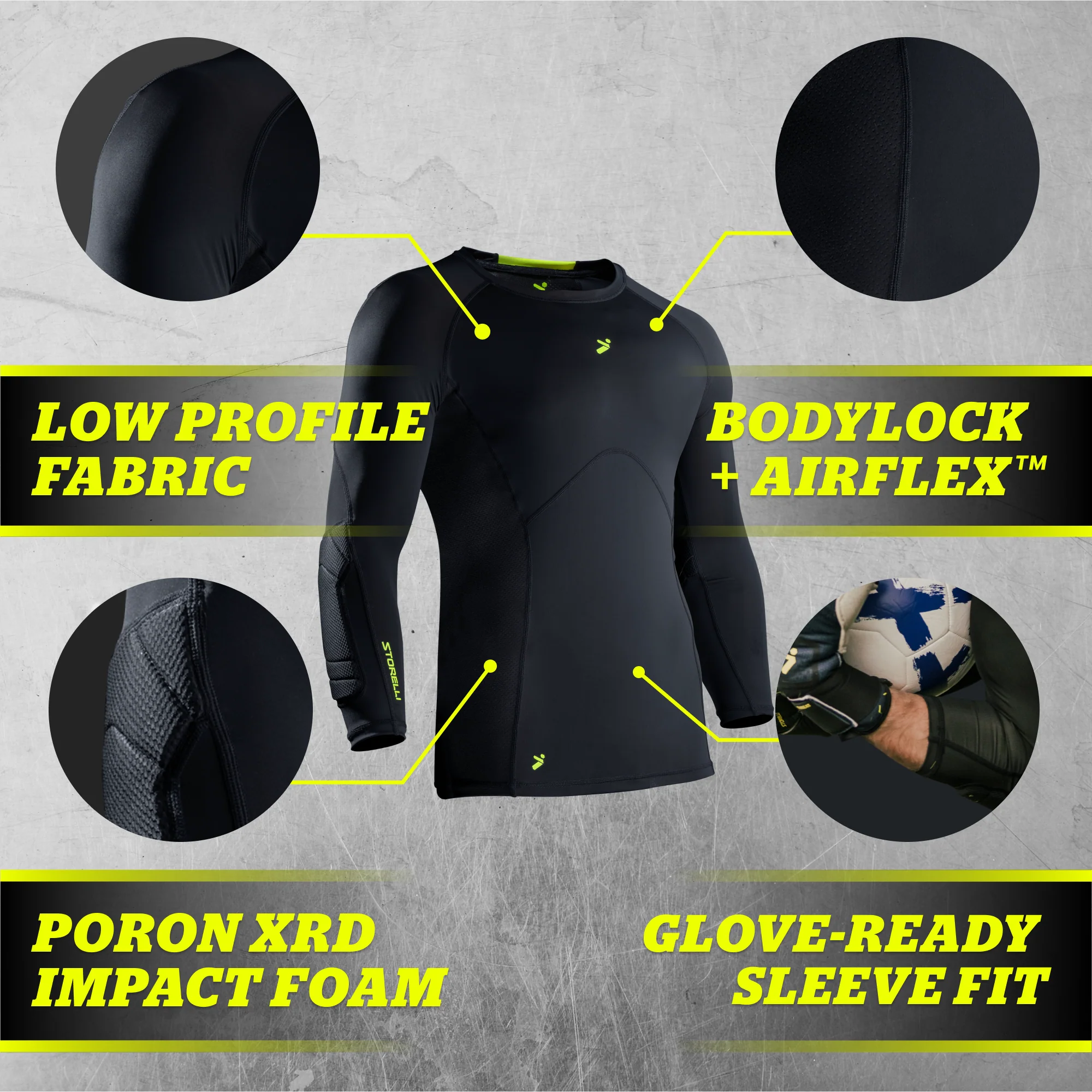 BODYSHIELD GOALKEEPER LIGHT MATCHDAY 3/4 UNDERSHIRT (PADDED)