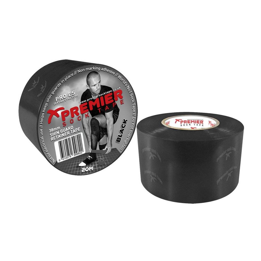 PREMIER SOCK TAPE SHIN GUARD RETAINER TAPE 38MM BLACK