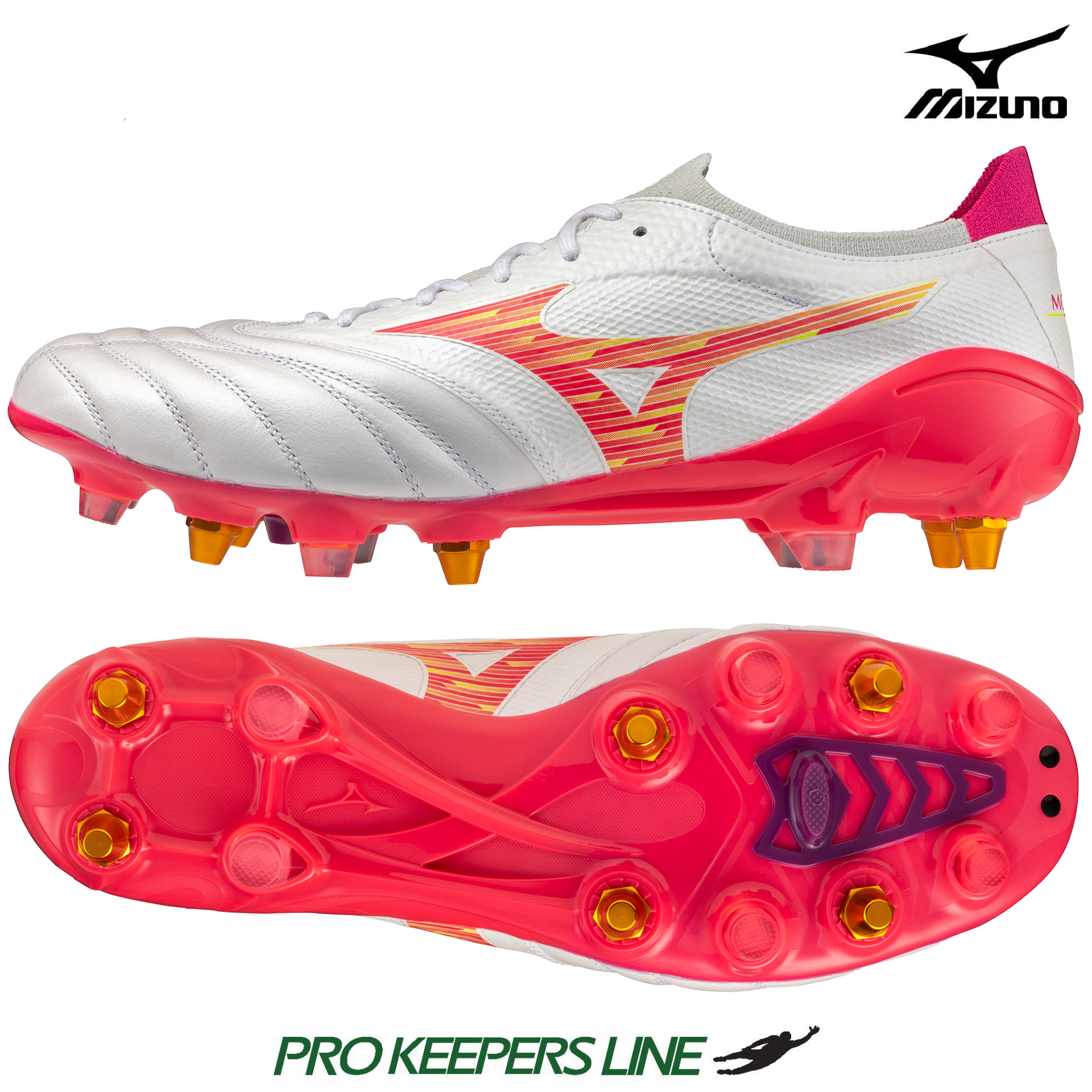 MIZUNO MORELIA NEO IV BETA ELITE MIX WHITE/PINK TETRA/FUCHSIA PURPLE