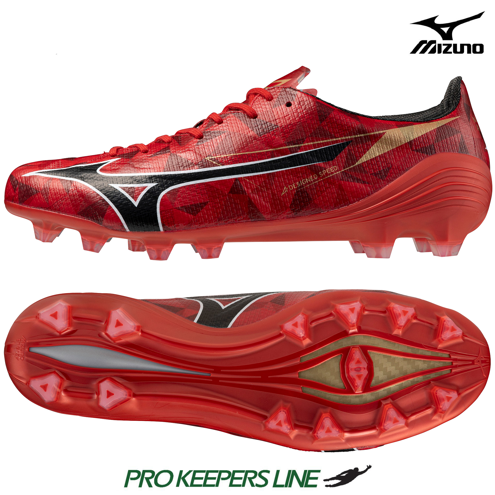 MIZUNO ALPHA II JAPAN FG RED/BLACK/GOLD