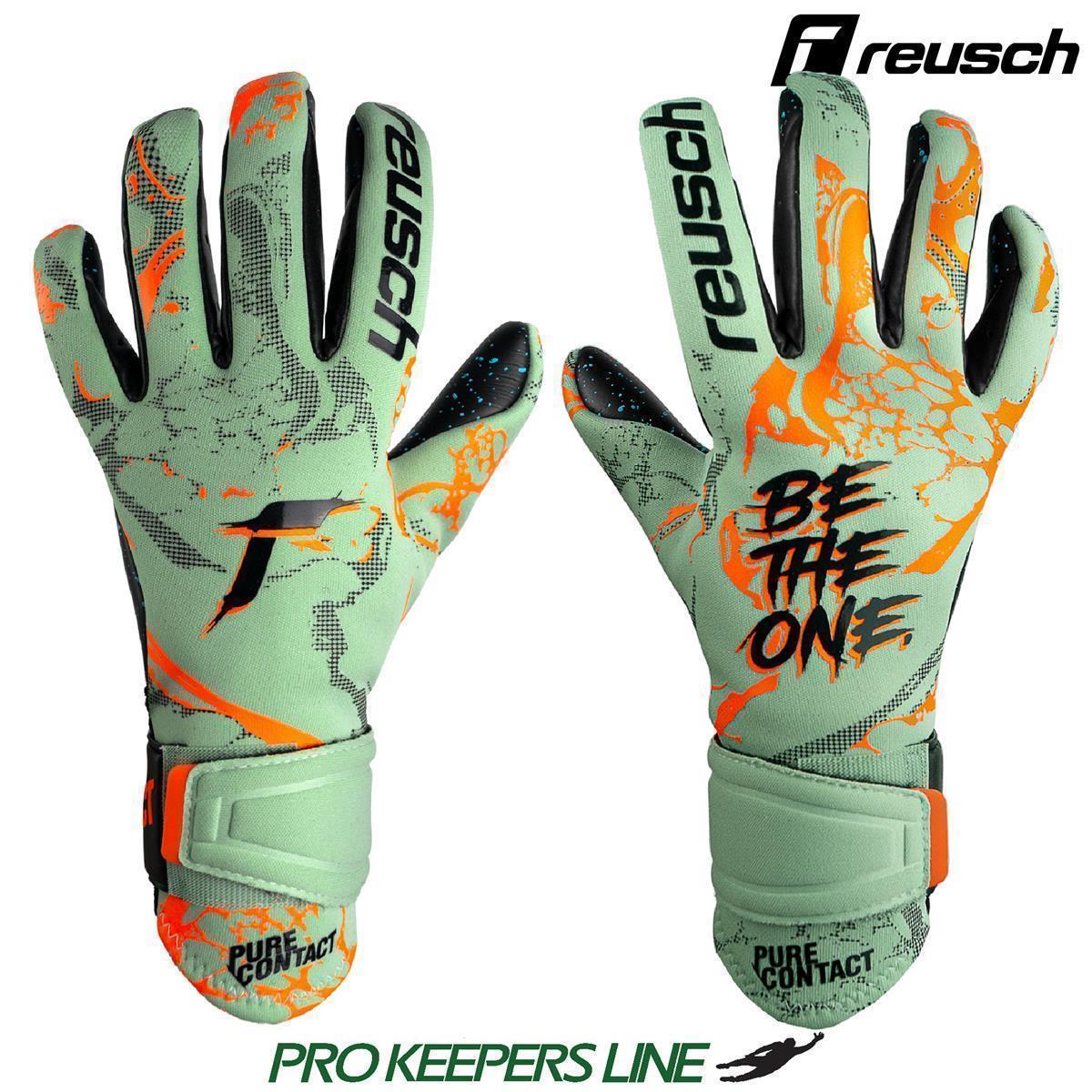 REUSCH PURE CONTACT FUSION JUNIOR SHARK GREEN/SHOCKING ORANGE