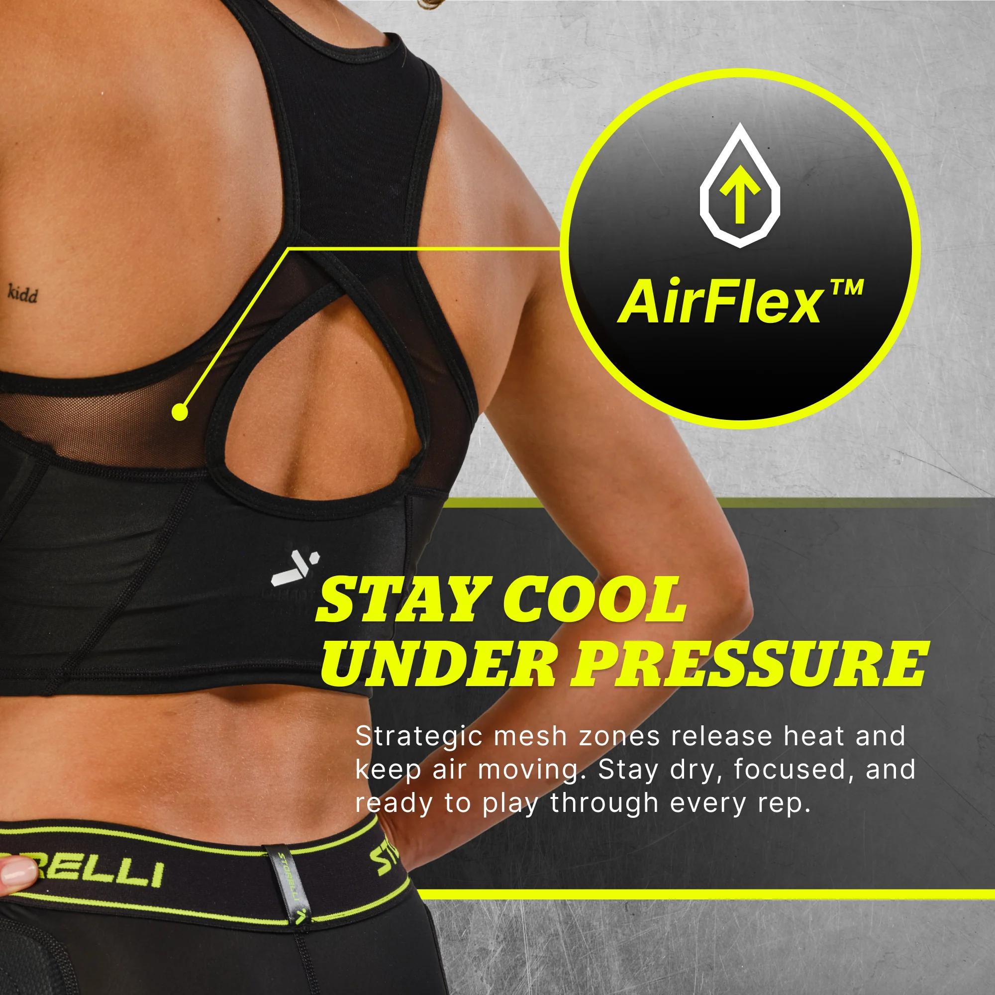 STORELLI WOMEN'S BODYSHIELD CROP TOP BLACK