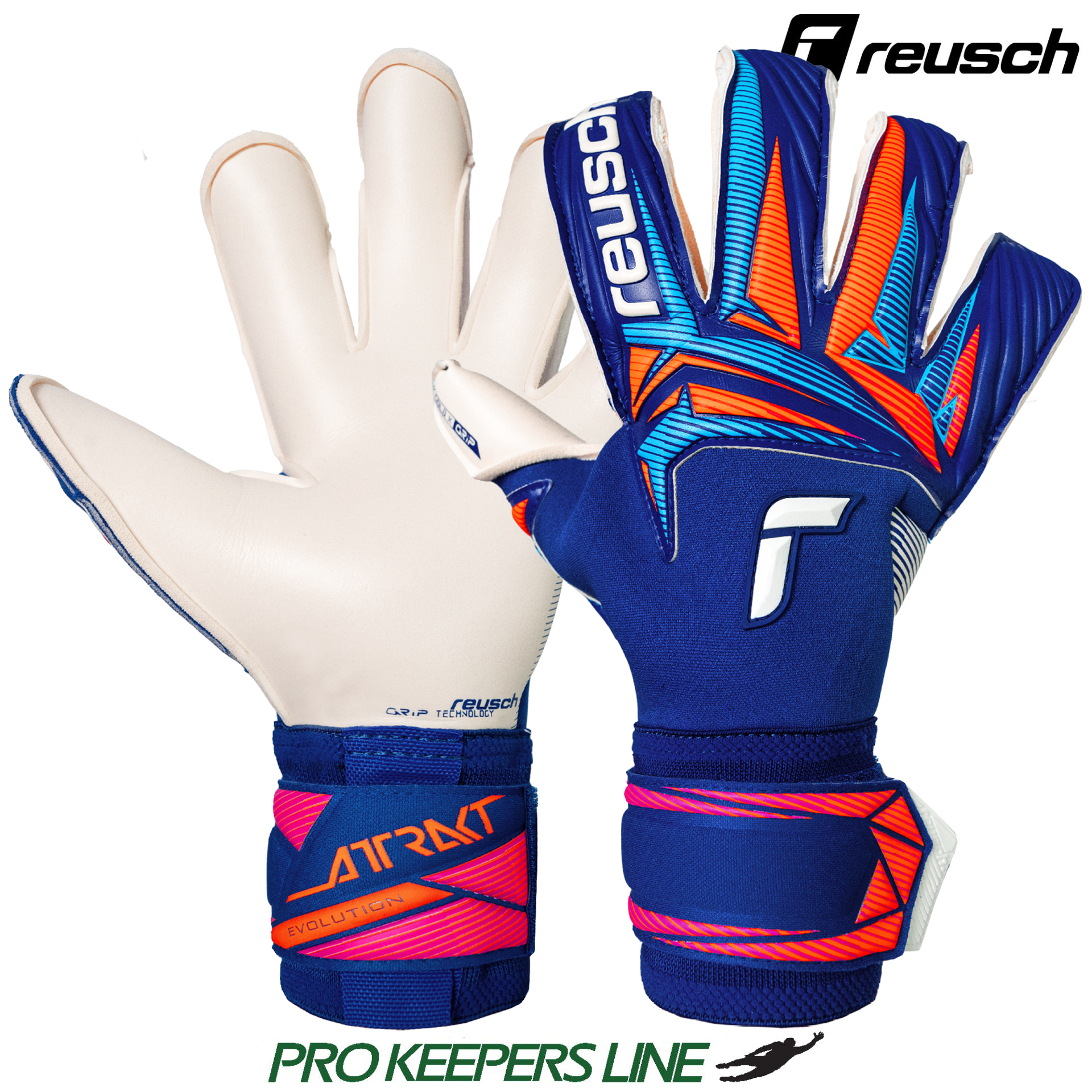 REUSCH ATTRAKT GOLD X EVOLUTION SHARP BLUE / WHITE / SHOCKING ORANGE